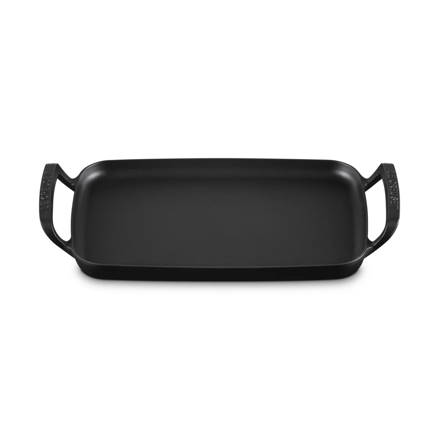 Le Creuset Cast Iron BBQ Outdoor 40cm Rectangular Griddle - Satin Black - Image 3