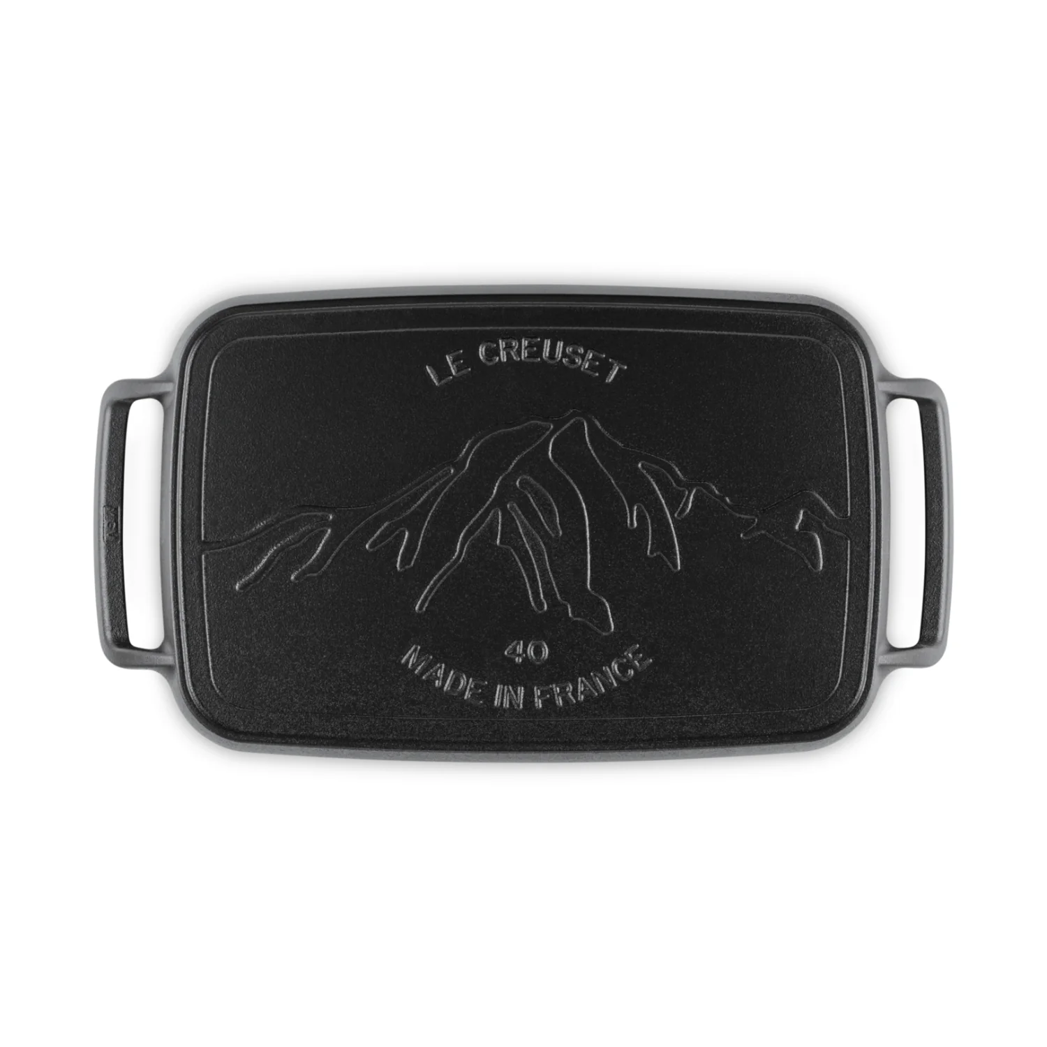 Le Creuset Cast Iron BBQ Outdoor 40cm Rectangular Griddle - Satin Black - Image 5