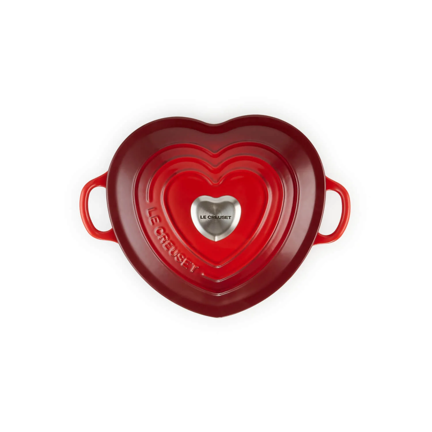 Le Creuset Cast Iron Heart Casserole with Stainless Steel Heart Knob - Cerise - Image 4
