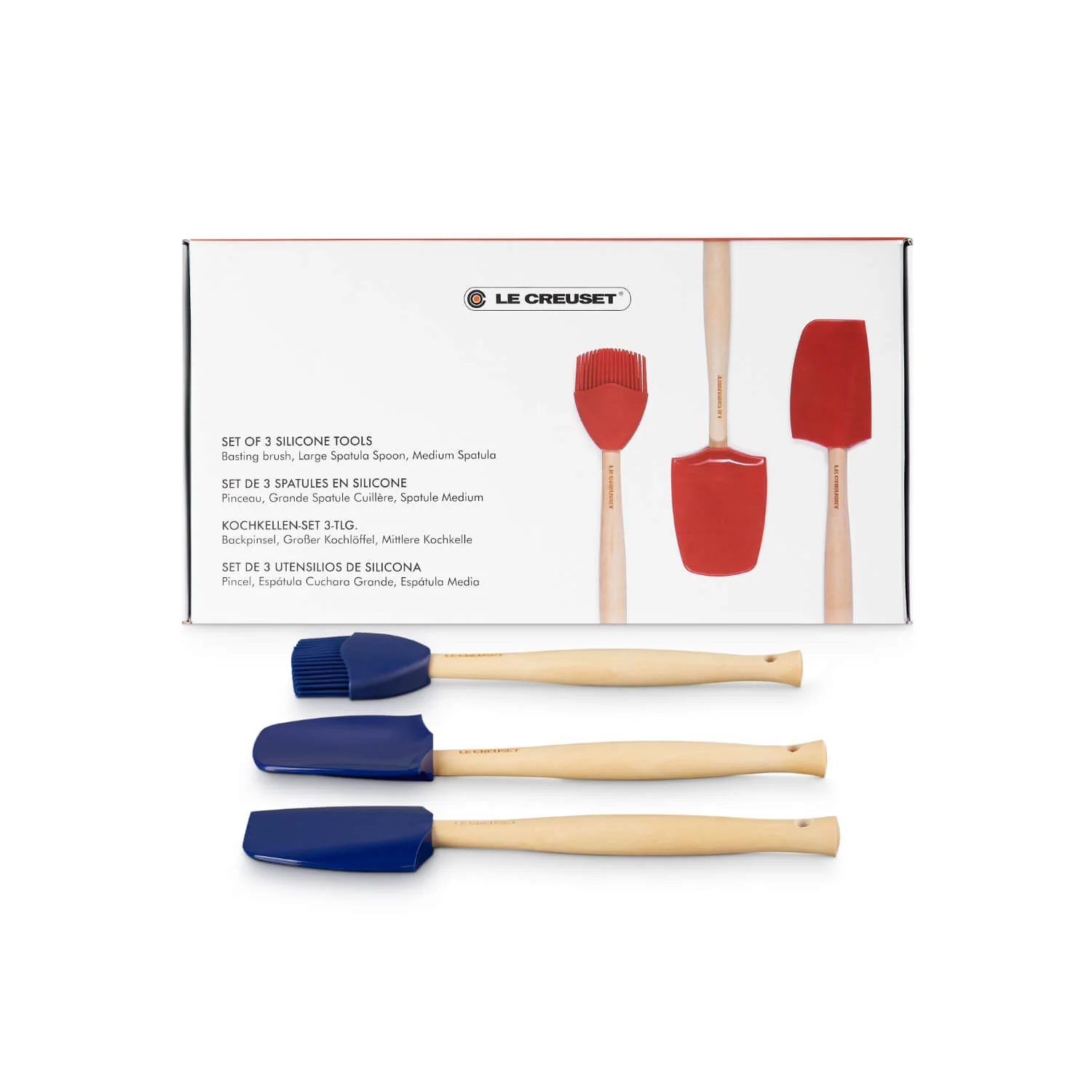 Le Creuset Craft 3-Piece Silicone Spatula Set - Azure - Image 3