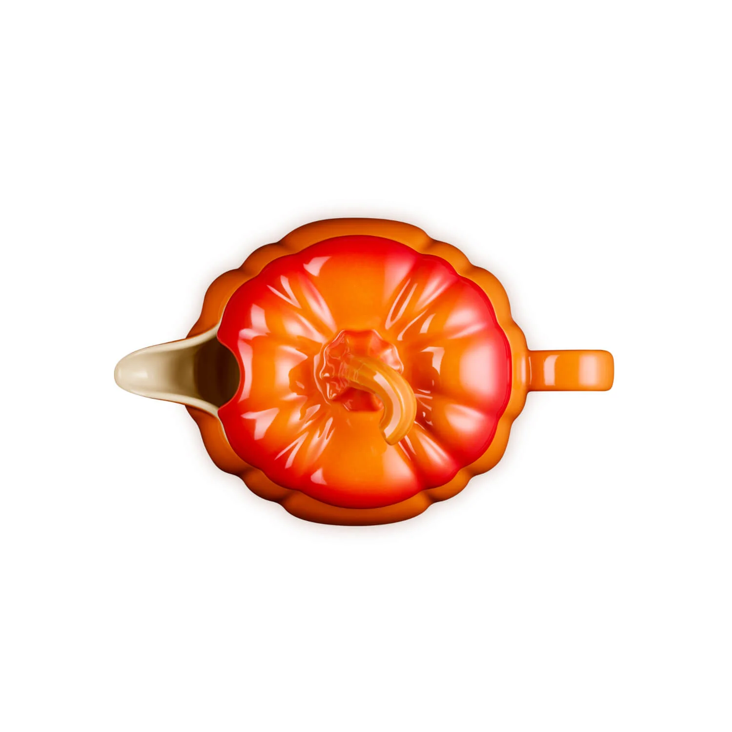 Le Creuset Halloween Stoneware 400ml Pumpkin Gravy Boat with Lid - Volcanic - Image 3