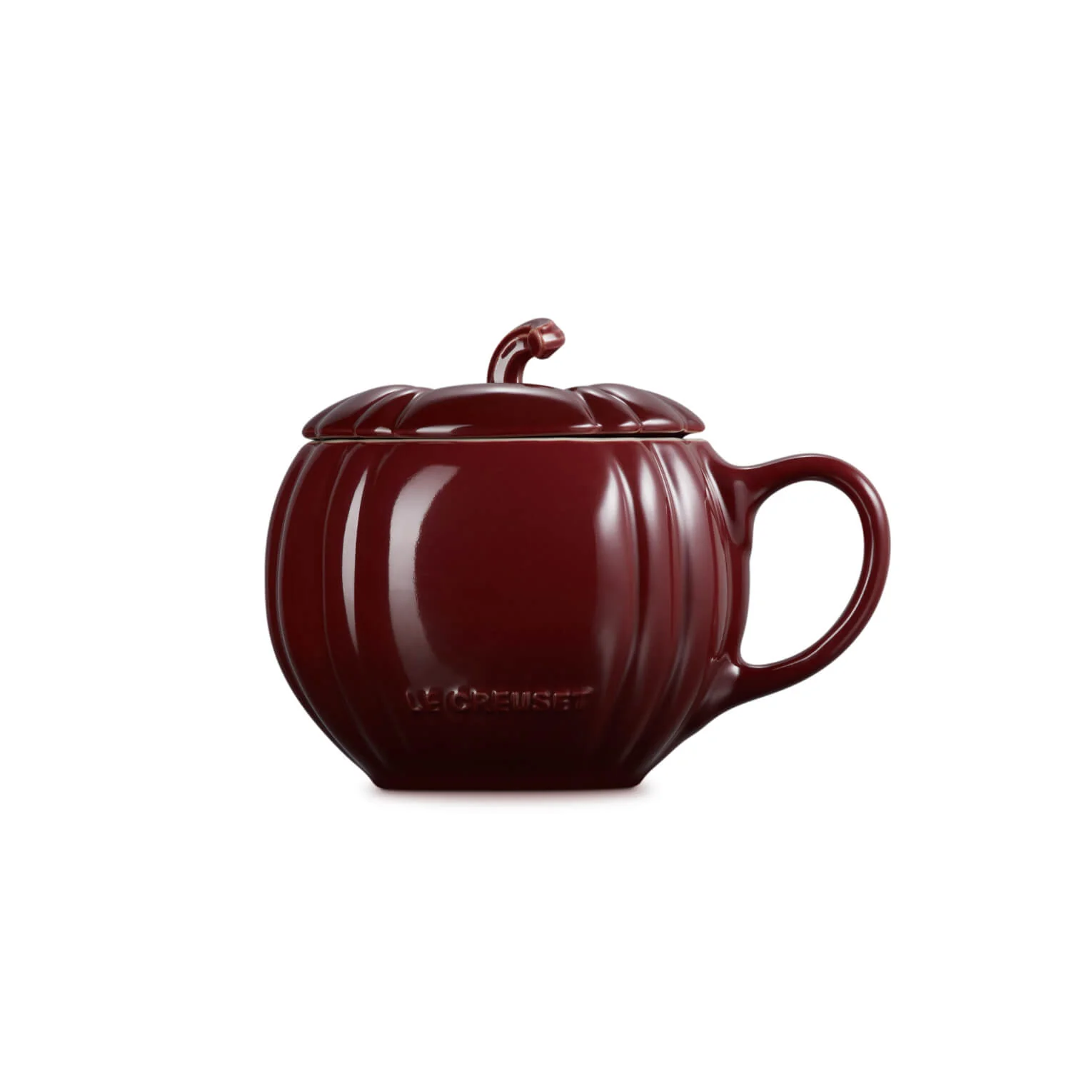 Le Creuset Halloween Stoneware 400ml Pumpkin Mug with Lid - Garnet - Image 2