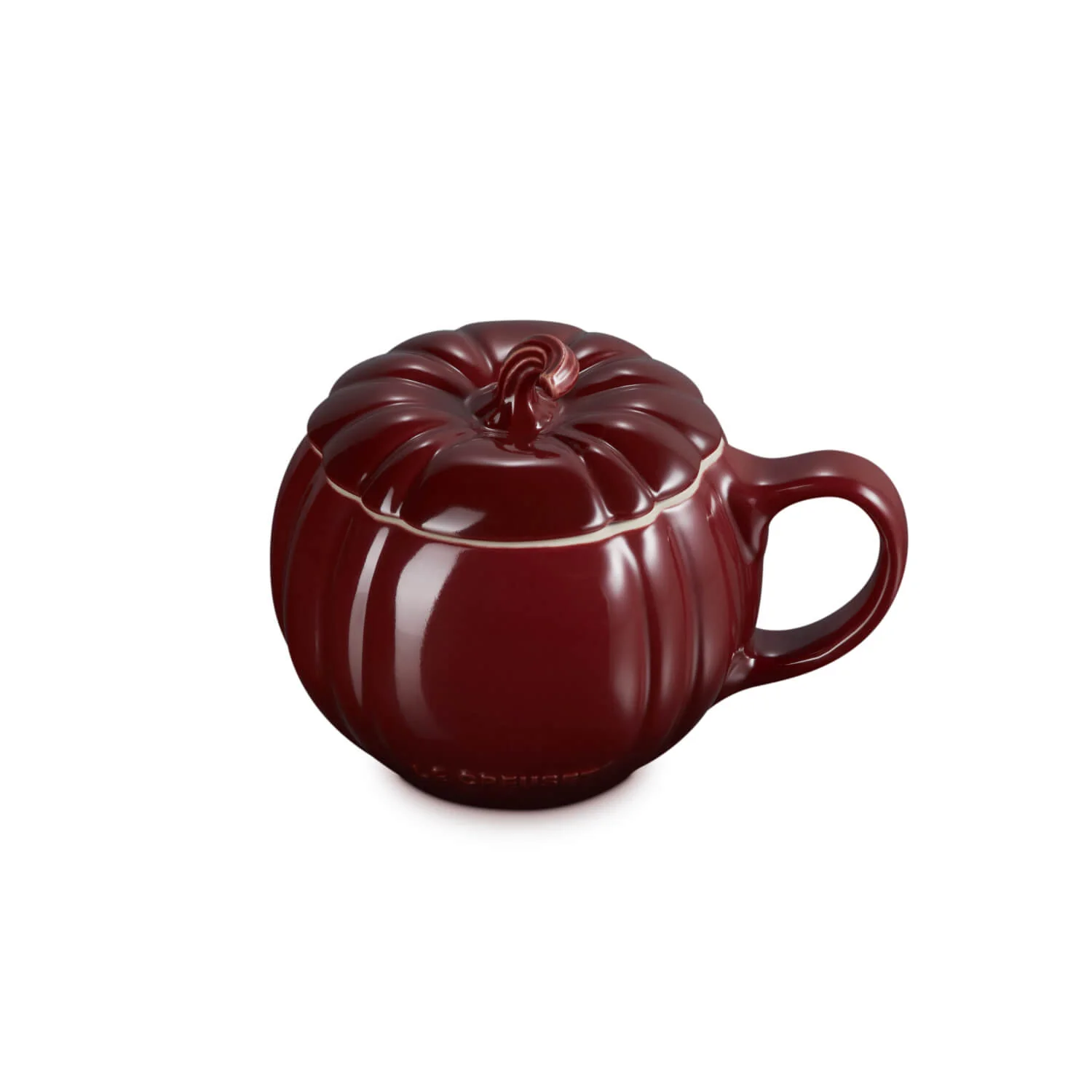 Le Creuset Halloween Stoneware 400ml Pumpkin Mug with Lid - Garnet - Image 5