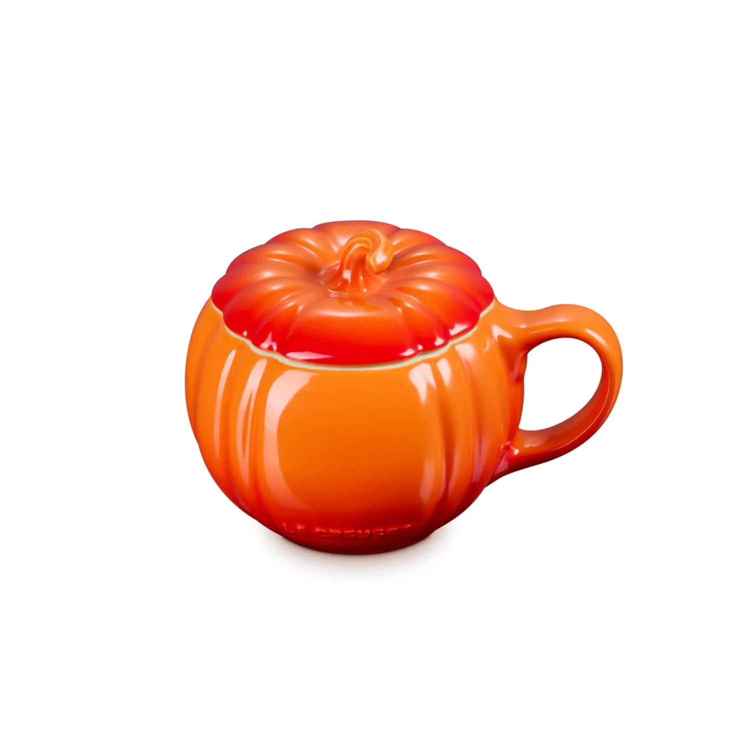 Le Creuset Halloween Stoneware 400ml Pumpkin Mug with Lid - Volcanic - Image 5