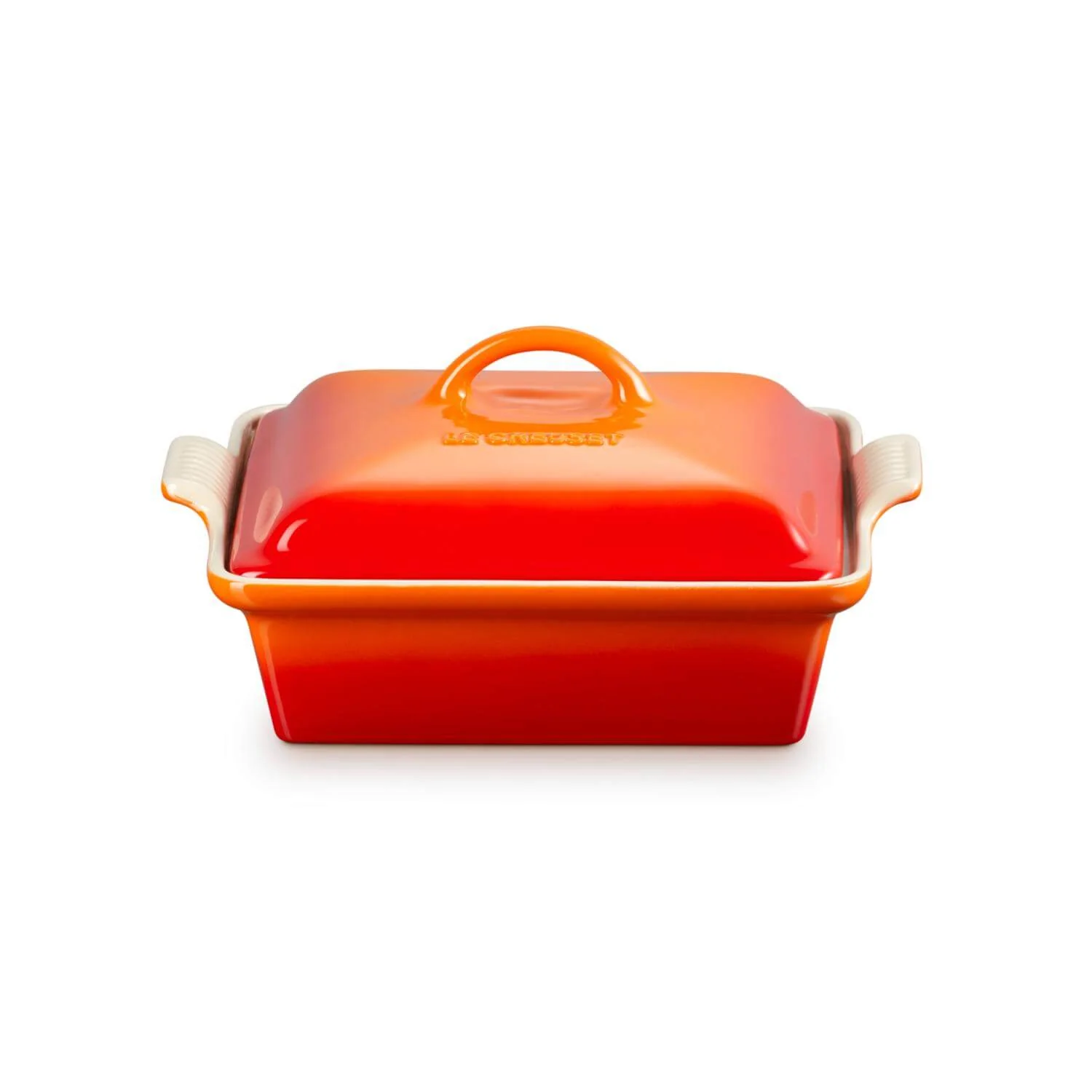 Le Creuset Heritage Stoneware 23cm Square Dish with Lid - Volcanic