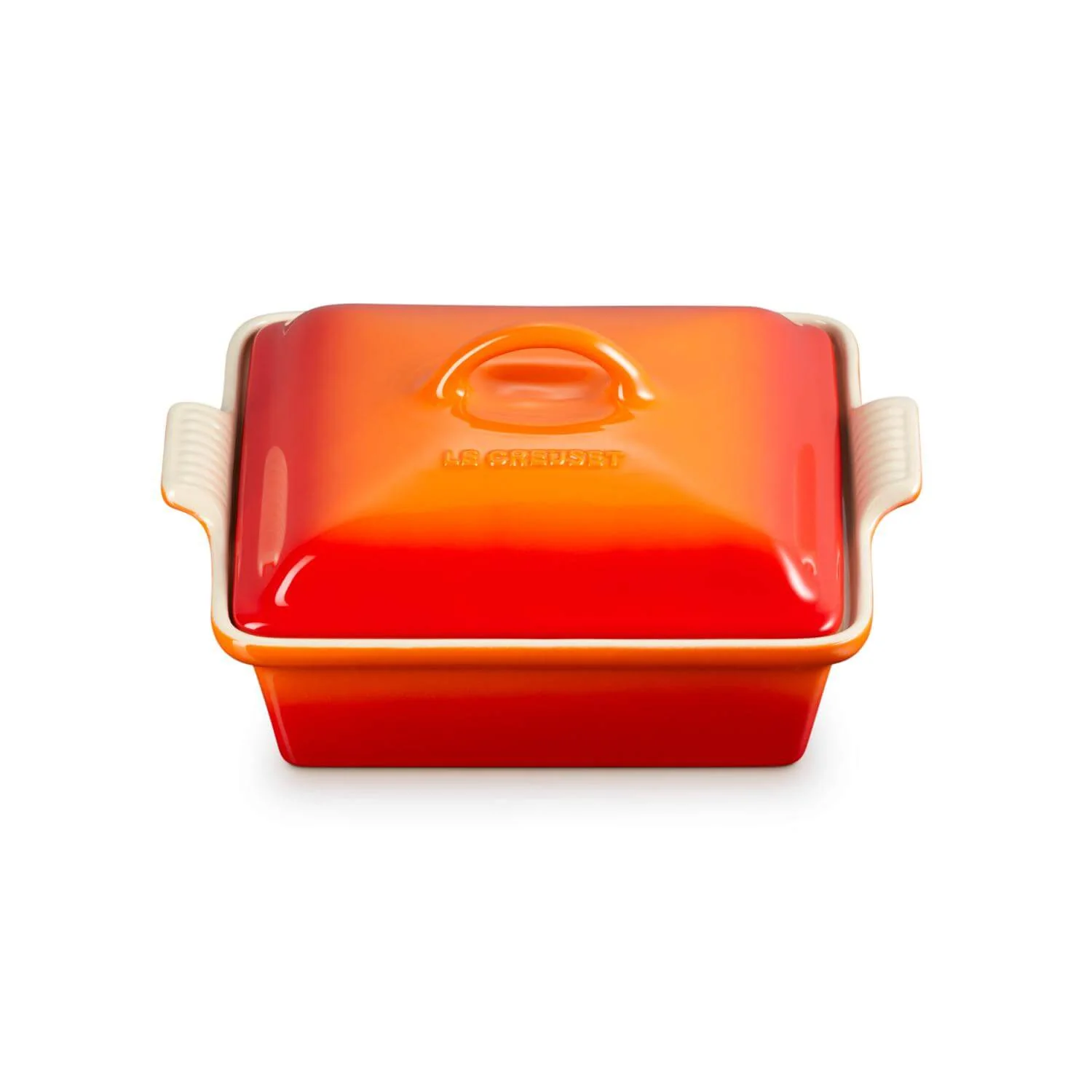 Le Creuset Heritage Stoneware 23cm Square Dish with Lid - Volcanic - Image 5