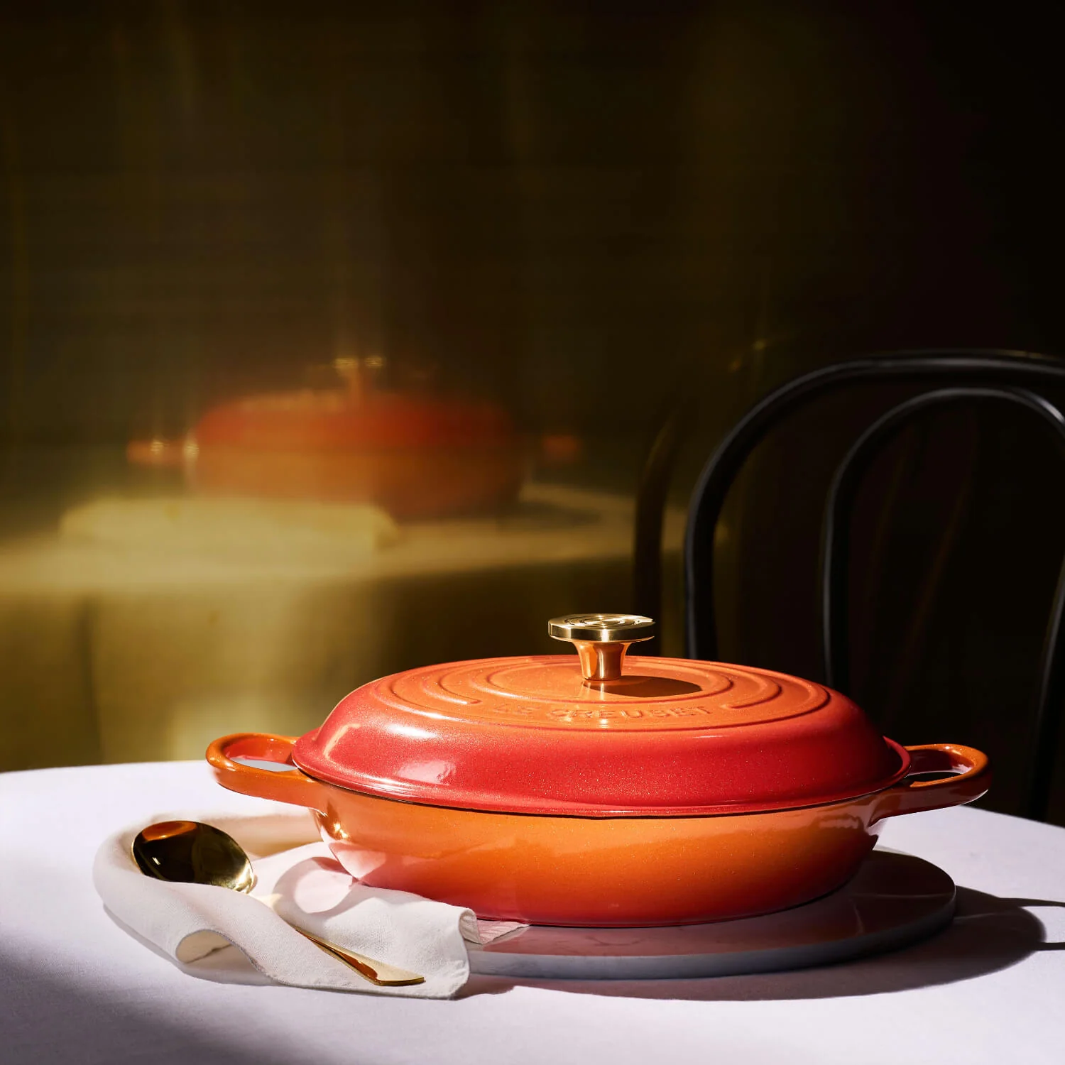 Le Creuset Limited Edition Signature Cast Iron 3-Piece Casserole Dish Set - Flamme Doree - Image 12