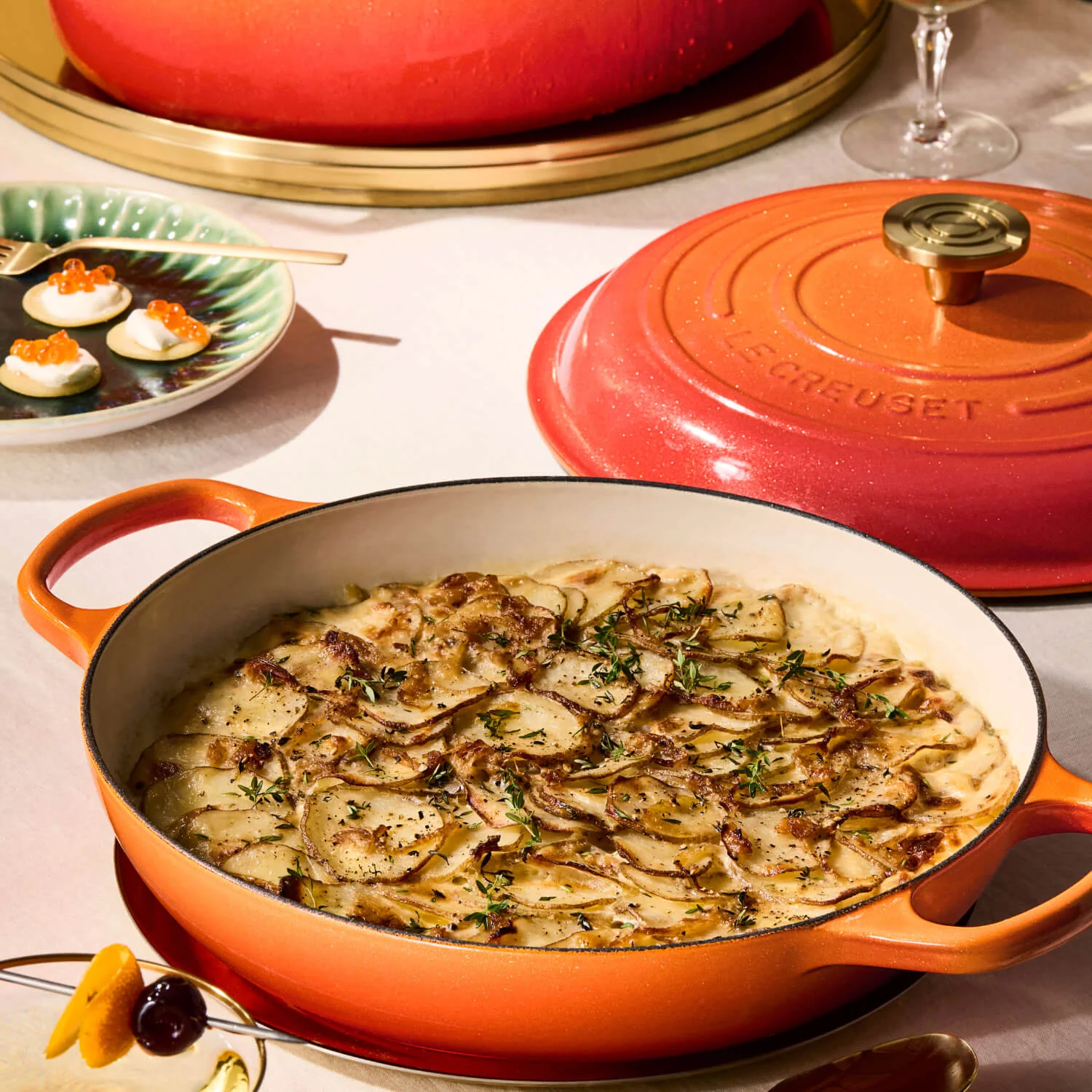Le Creuset Limited Edition Signature Cast Iron 3-Piece Casserole Dish Set - Flamme Doree - Image 15