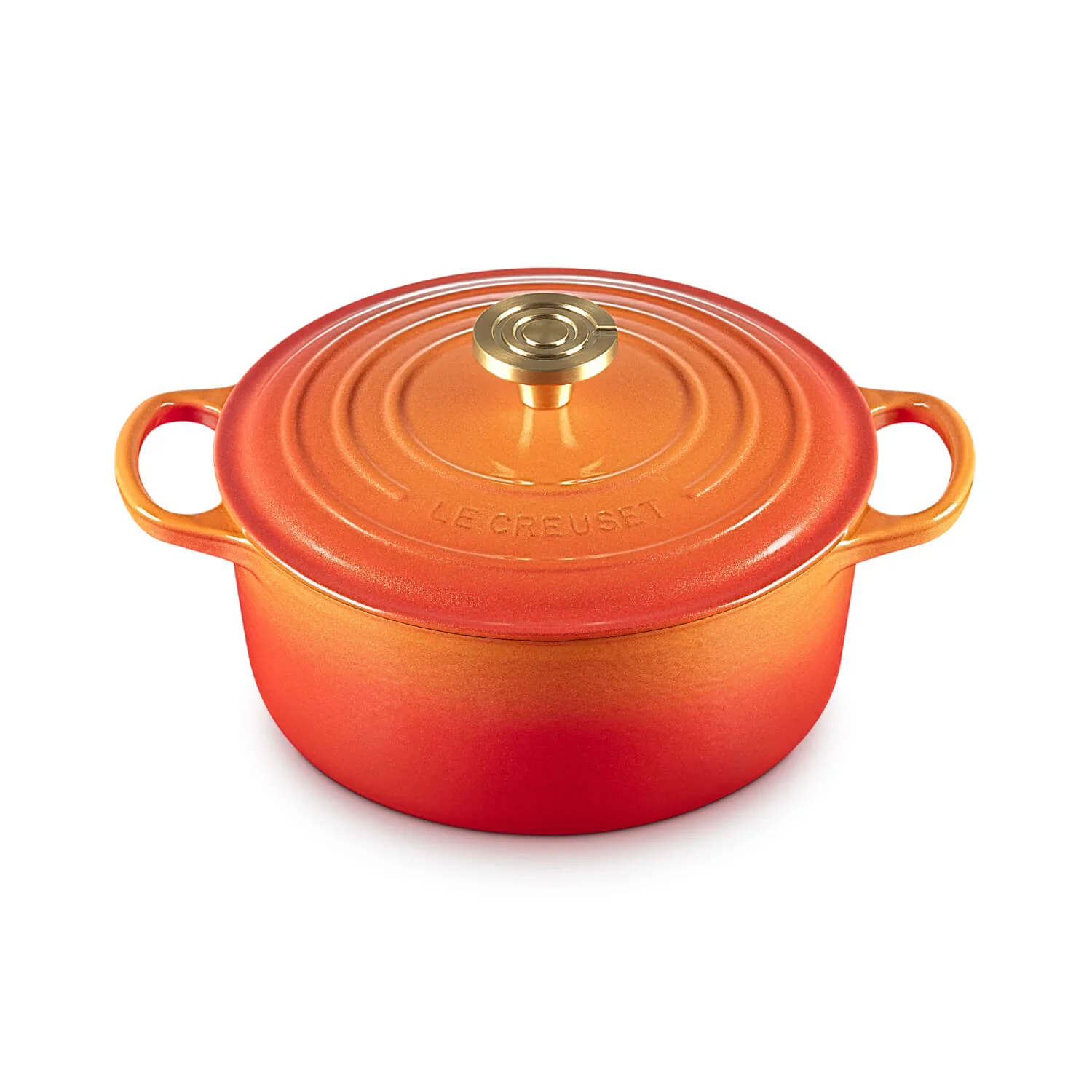 Le Creuset Limited Edition Signature Cast Iron 3-Piece Casserole Dish Set - Flamme Doree - Image 2