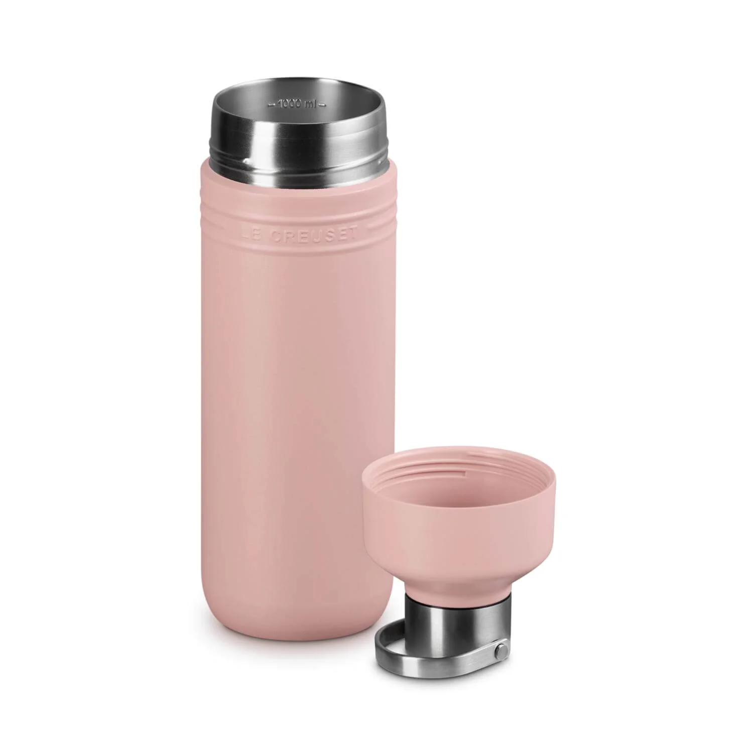 Le Creuset 'On The Go' 1-Litre Insulated Water Bottle - Shell Pink - Image 2
