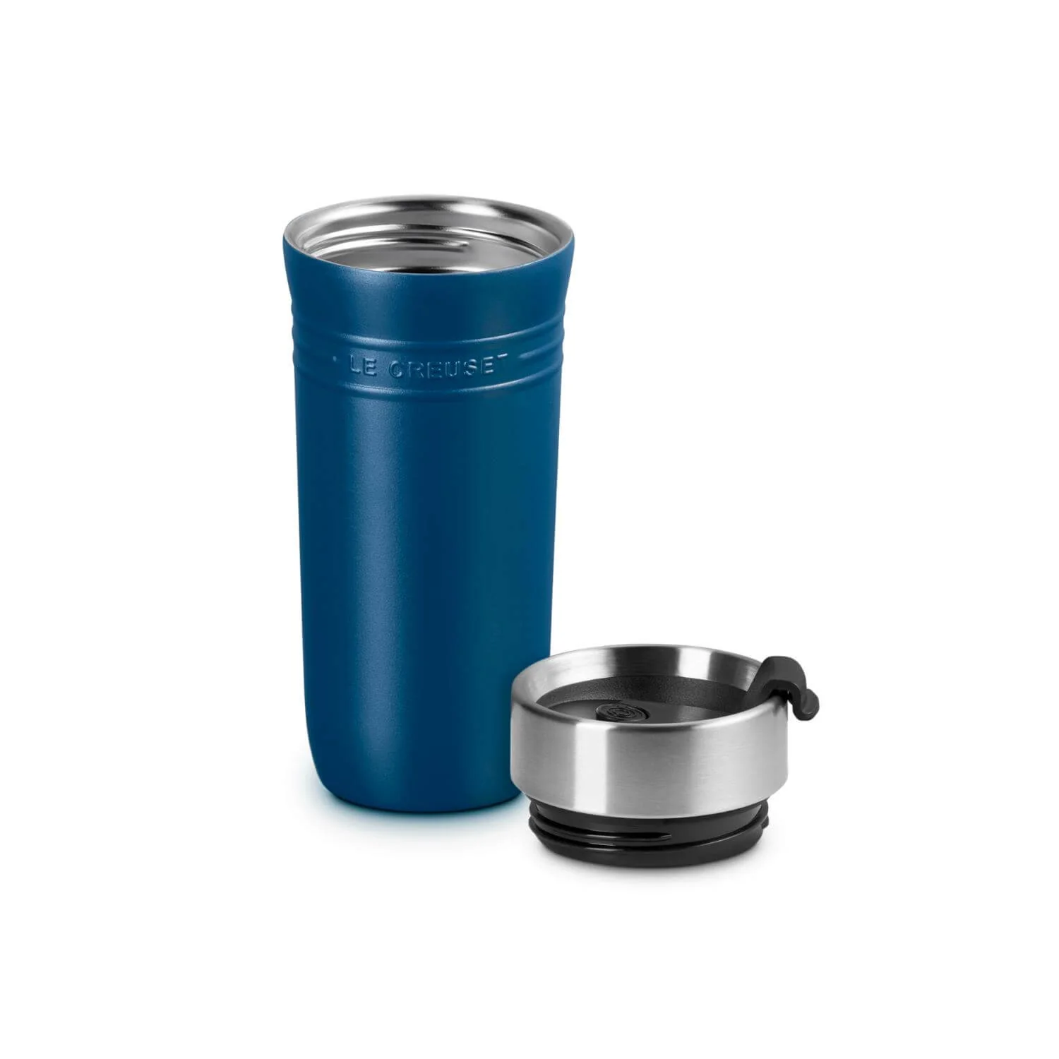 Le Creuset 'On The Go' 350ml Insulated Travel Mug - Deep Teal - Image 3