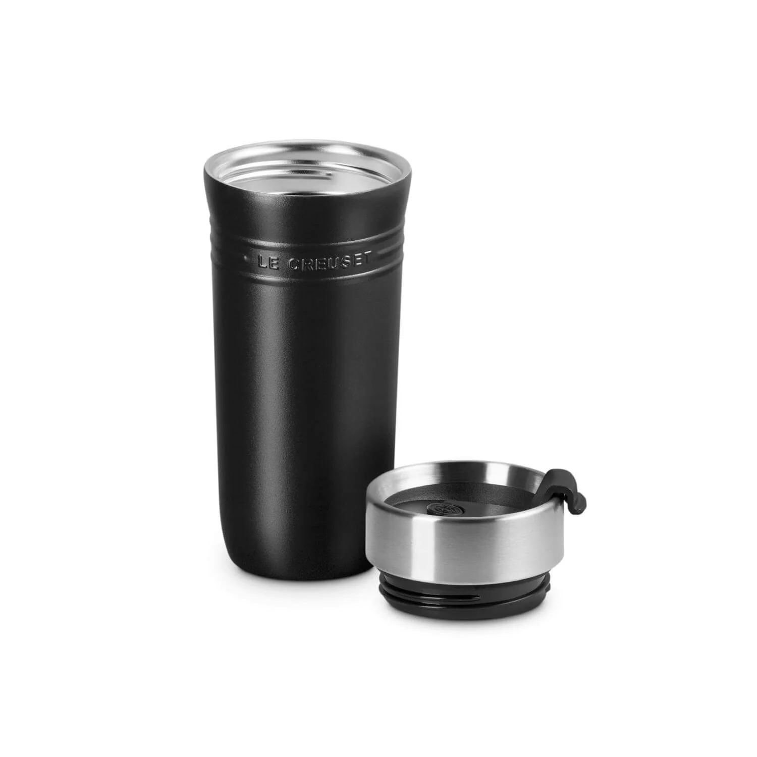 Le Creuset 'On The Go' 350ml Insulated Travel Mug - Satin Black - Image 3