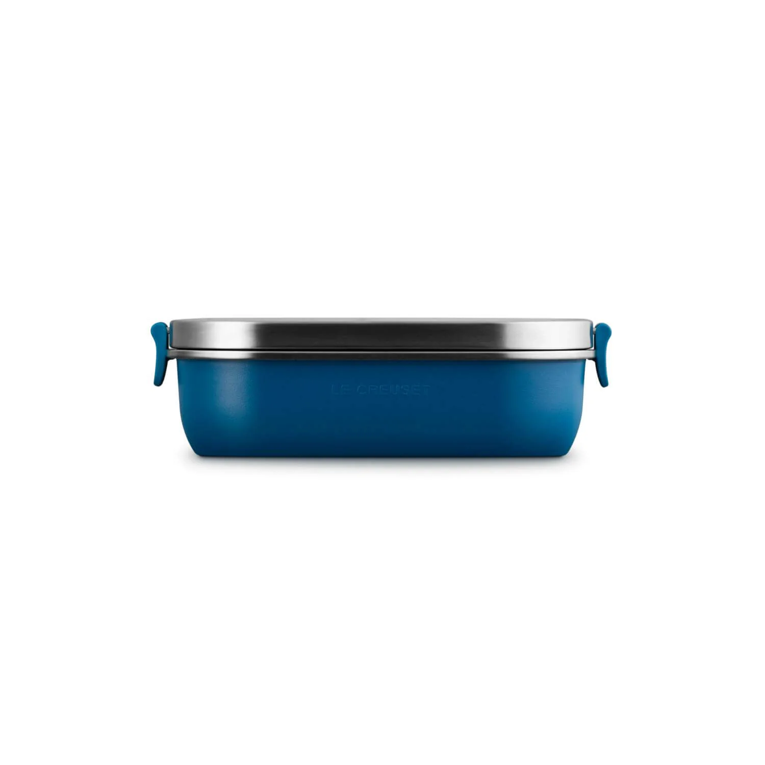 Le Creuset 'On The Go' Stainless Steel 900ml Rectangular Lunch Box - Deep Teal - Image 2
