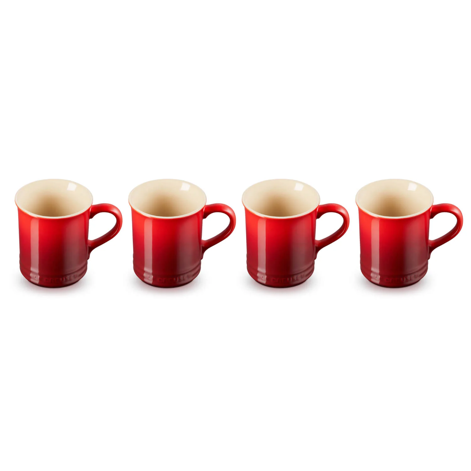 Le Creuset Seattle 400ml Stoneware 4-Piece Mug Set - Cerise - Image 4