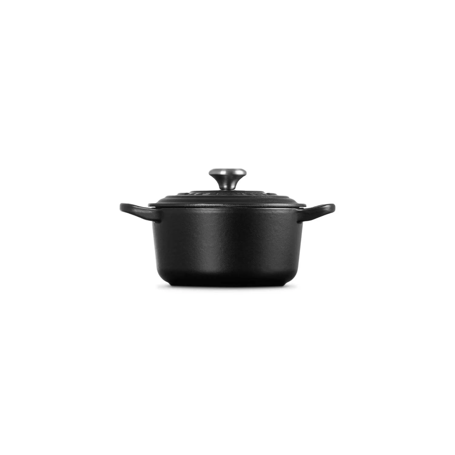 Le Creuset Signature 14cm Cast Iron Round Casserole - Satin Black - Image 2