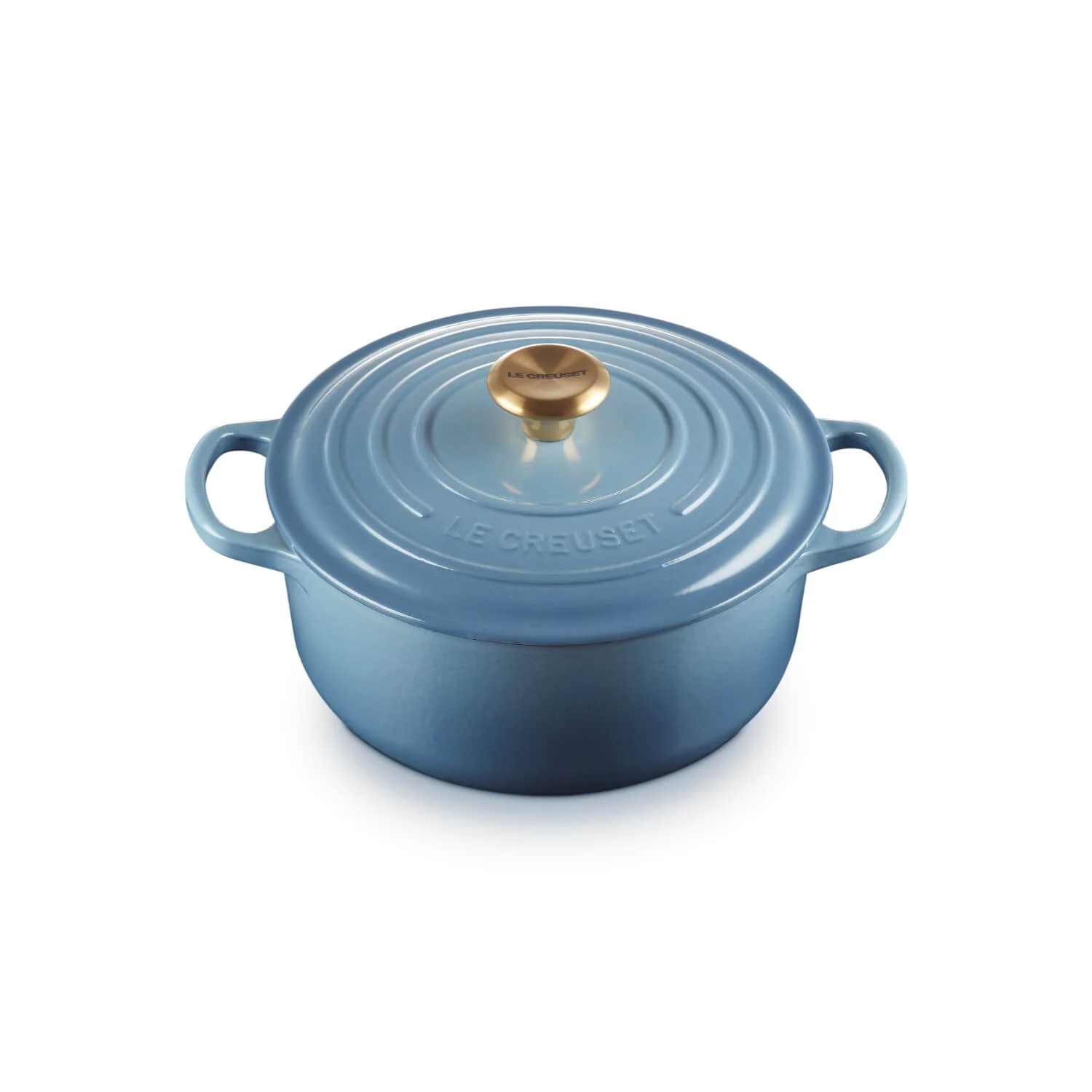 Le Creuset Signature Cast Iron 20cm Round Casserole - Chambray - Image 5