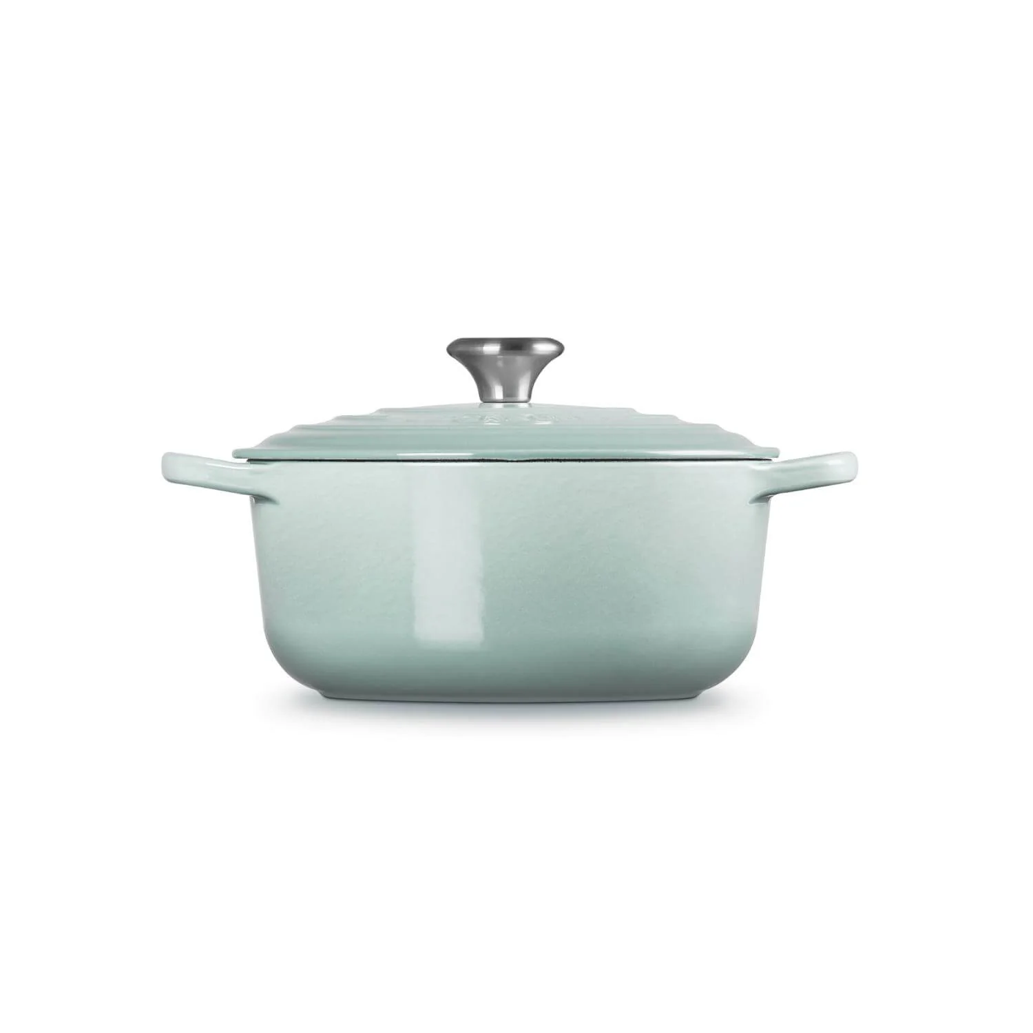 Le Creuset Signature 20cm Cast Iron Round Casserole - Sea Salt - Image 2