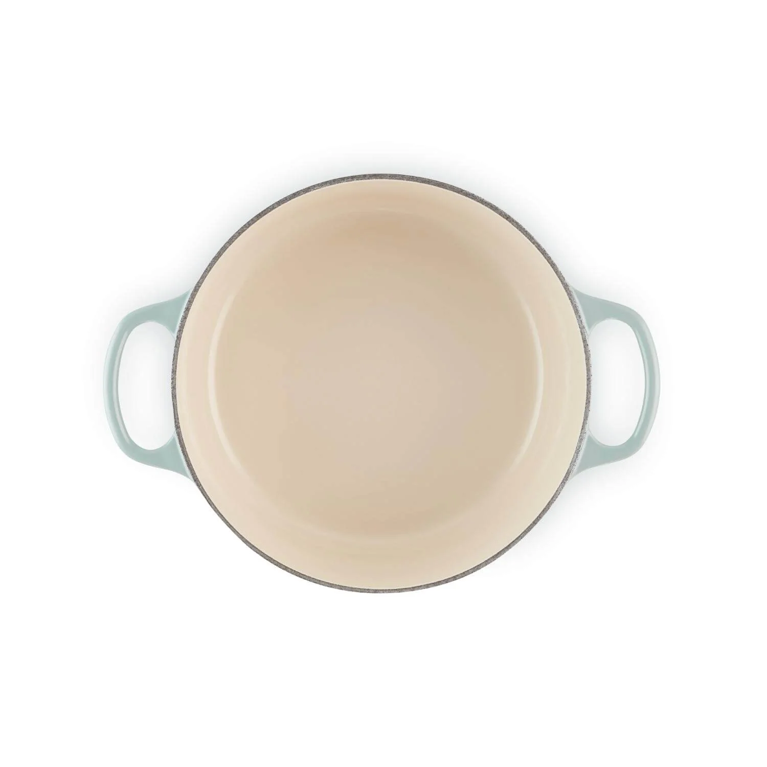 Le Creuset Signature 22cm Cast Iron Round Casserole - Sea Salt - Image 5