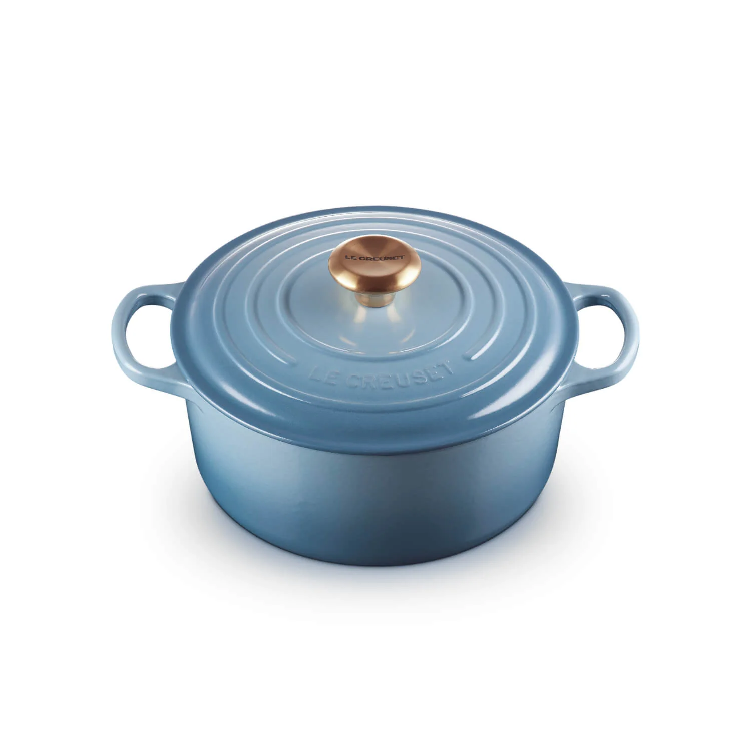 Le Creuset Signature Cast Iron 24cm Round Casserole - Chambray - Image 5