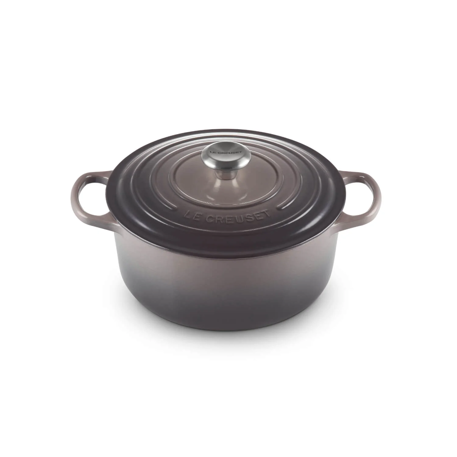 Le Creuset Signature Cast Iron 26cm Round Casserole - Flint - Image 5