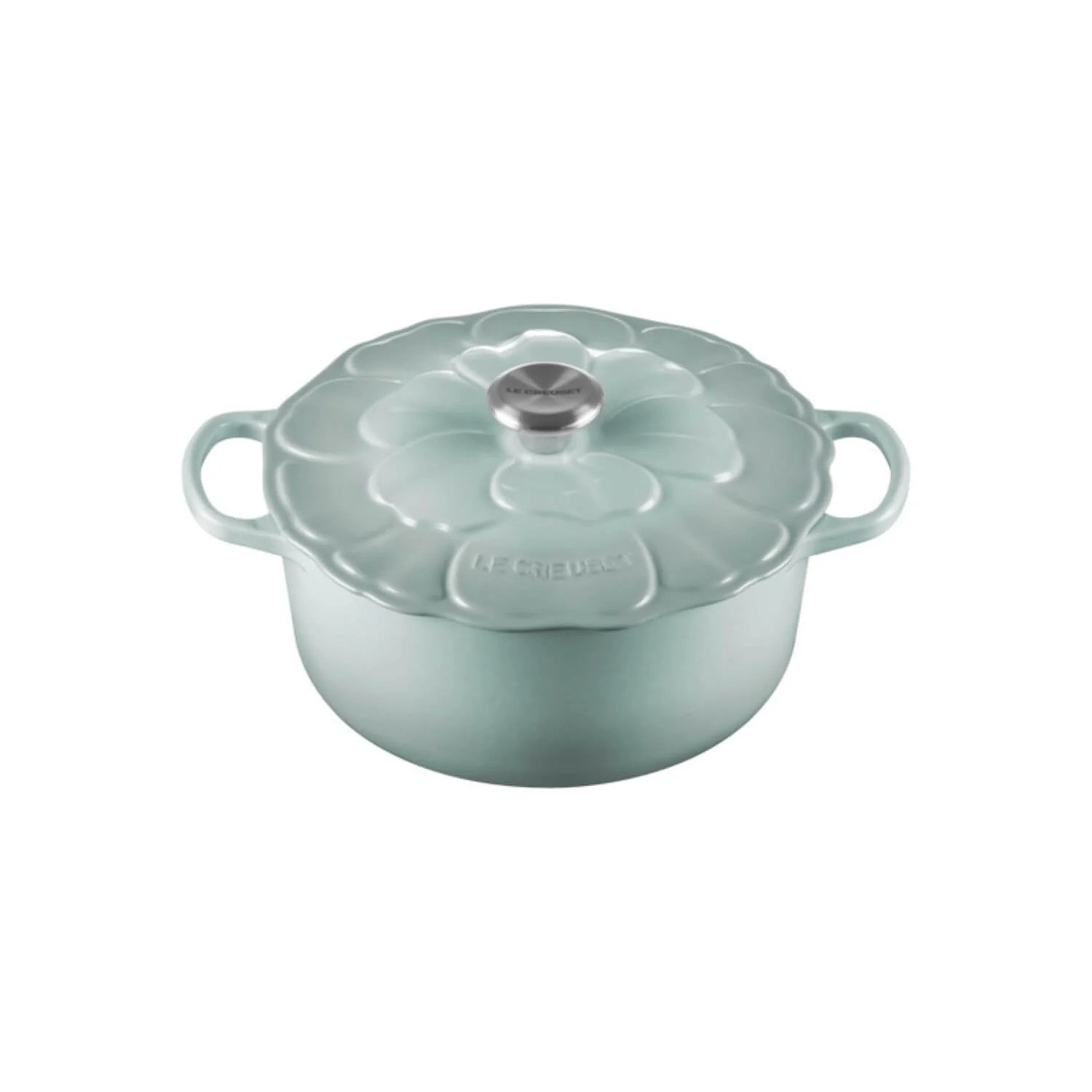 Le Creuset Signature 26cm Cast Iron Round Petal Casserole - Sea Salt