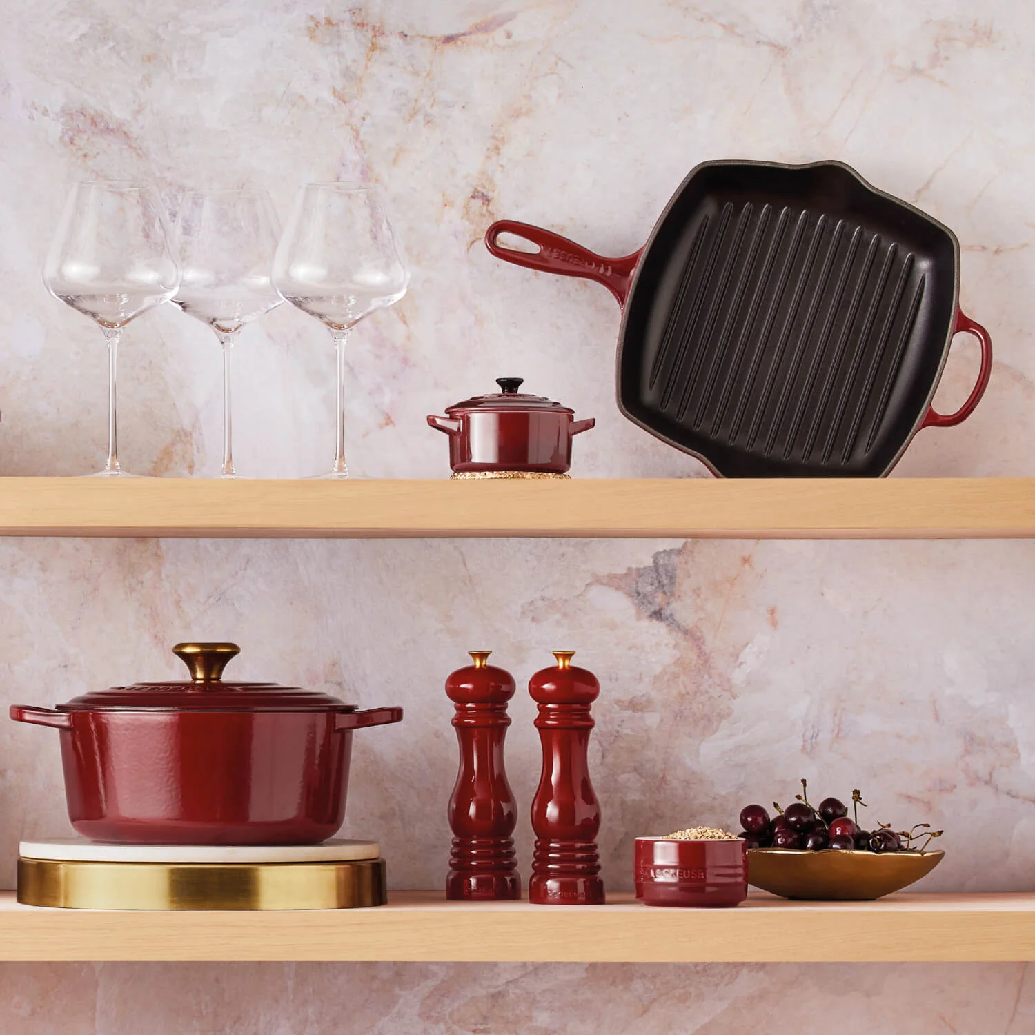 Le Creuset Signature 26cm Cast Iron Square Grillit - Garnet - Image 6