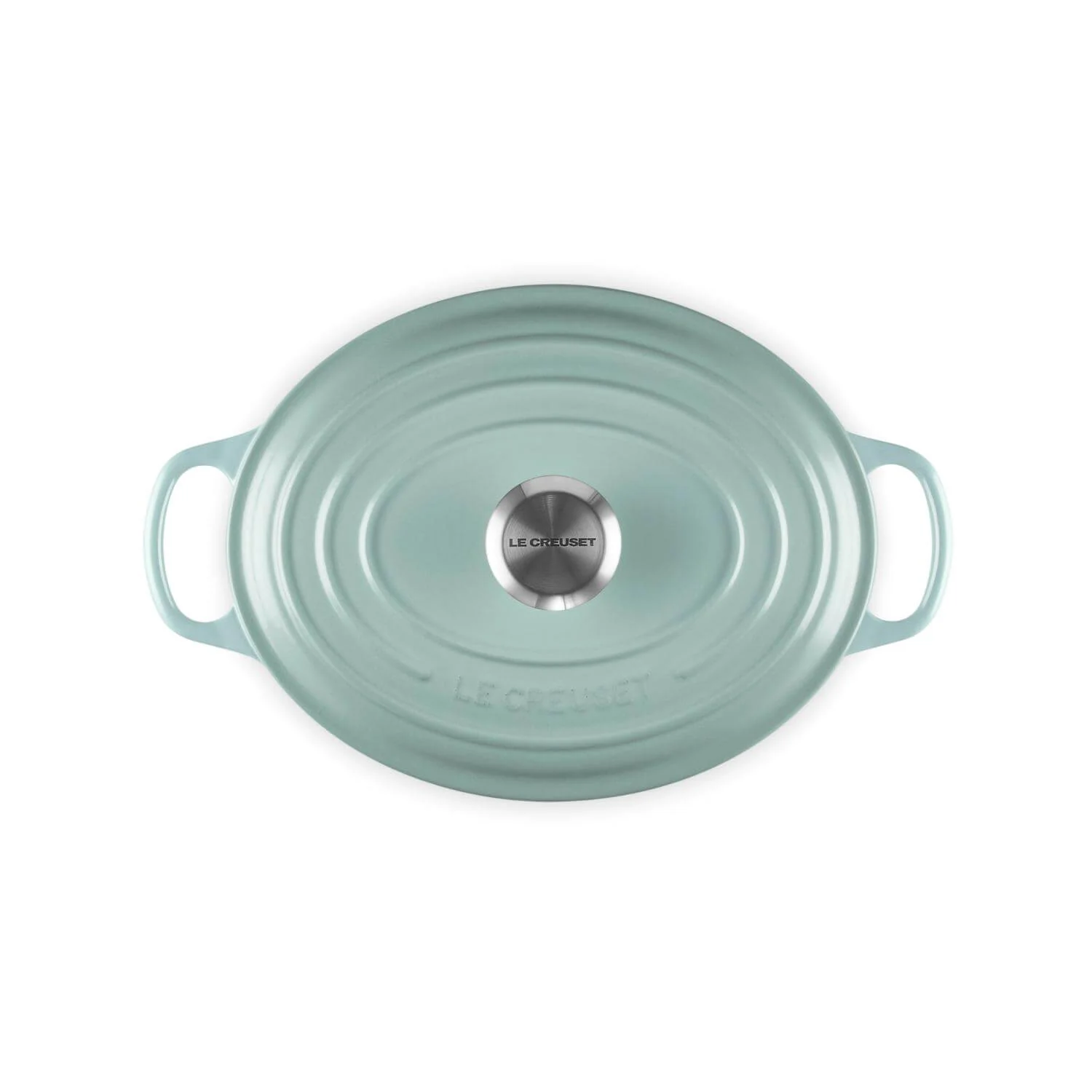 Le Creuset Signature 27cm Cast Iron Oval Casserole - Sea Salt - Image 3