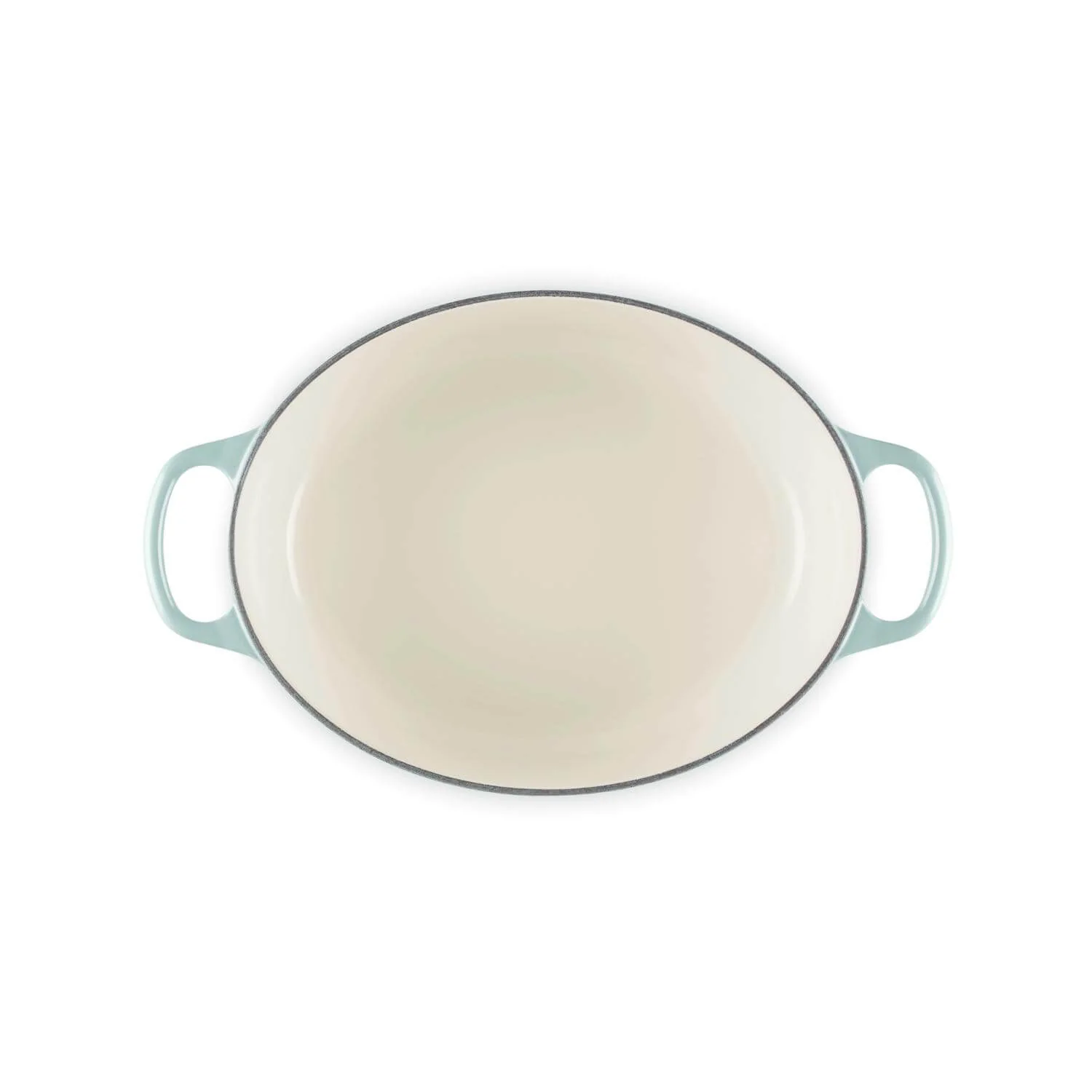 Le Creuset Signature 27cm Cast Iron Oval Casserole - Sea Salt - Image 4