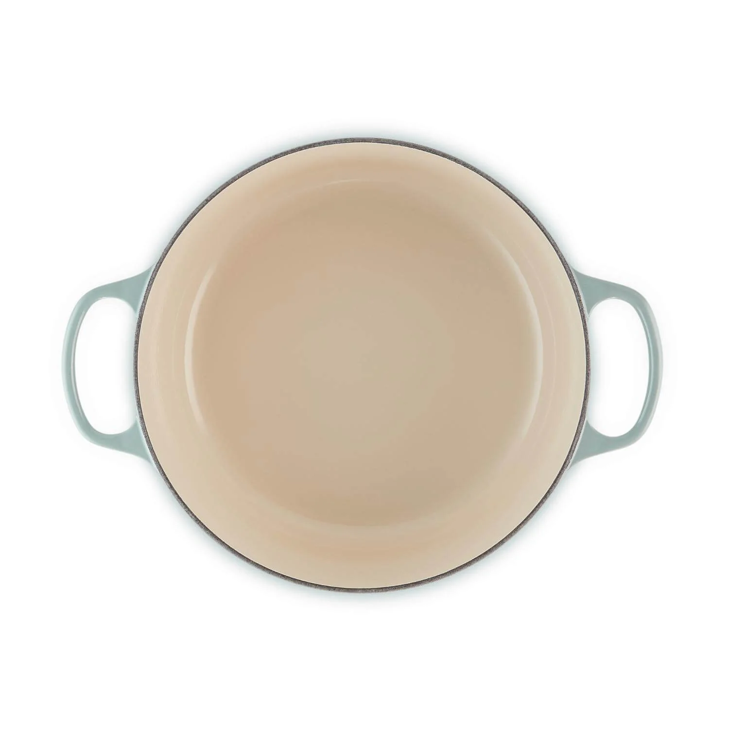 Le Creuset Signature 28cm Cast Iron Round Casserole - Sea Salt - Image 4
