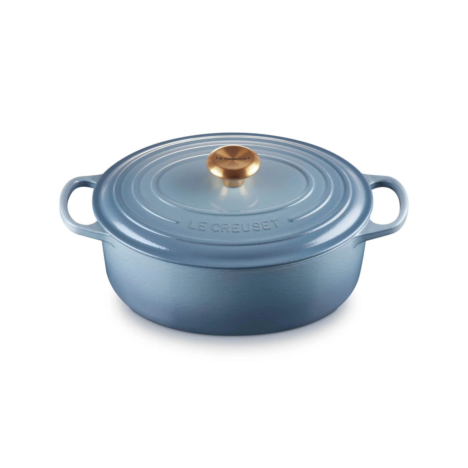 Le Creuset Signature Cast Iron 29cm Oval Casserole - Chambray - Image 5
