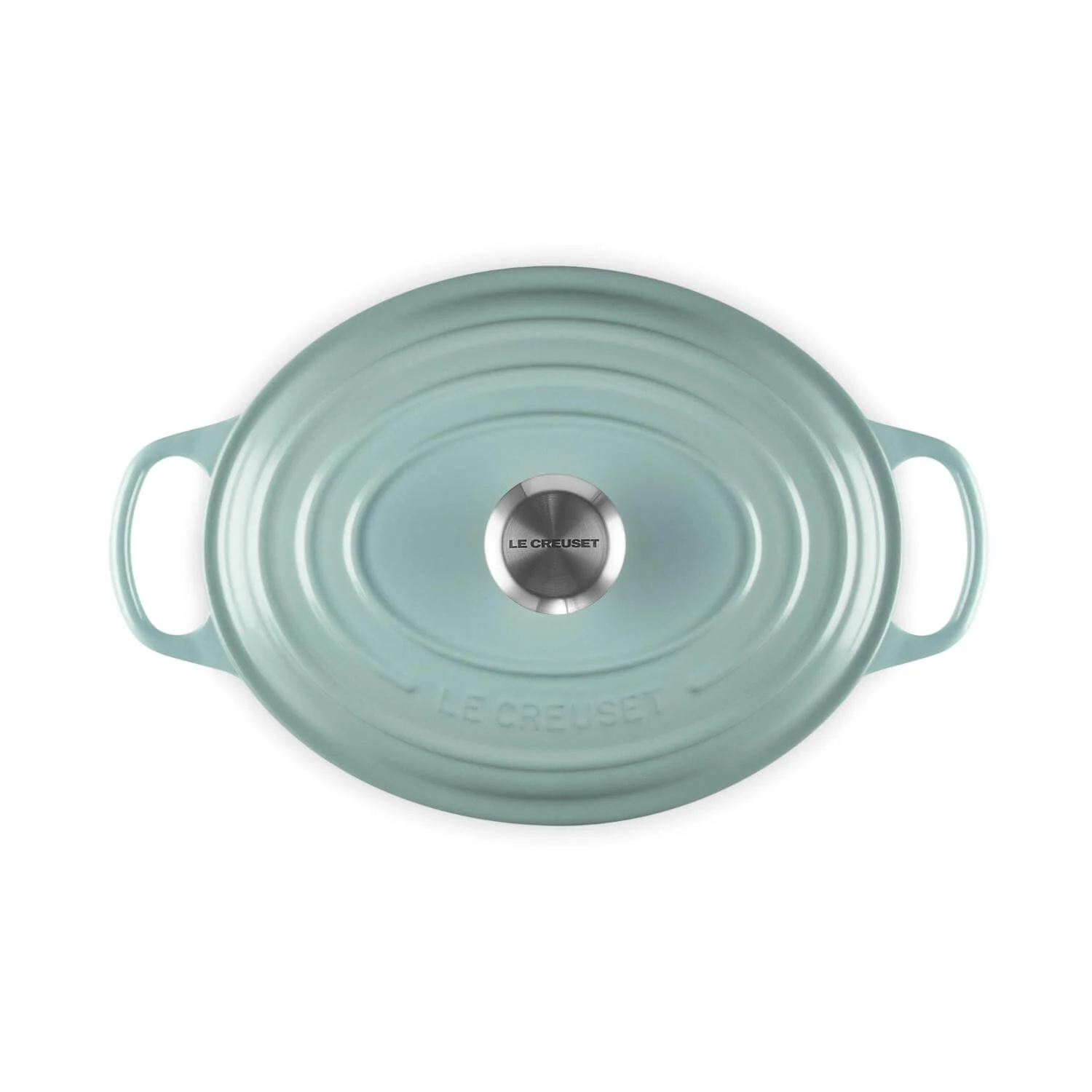 Le Creuset Signature 29cm Cast Iron Oval Casserole - Sea Salt - Image 3