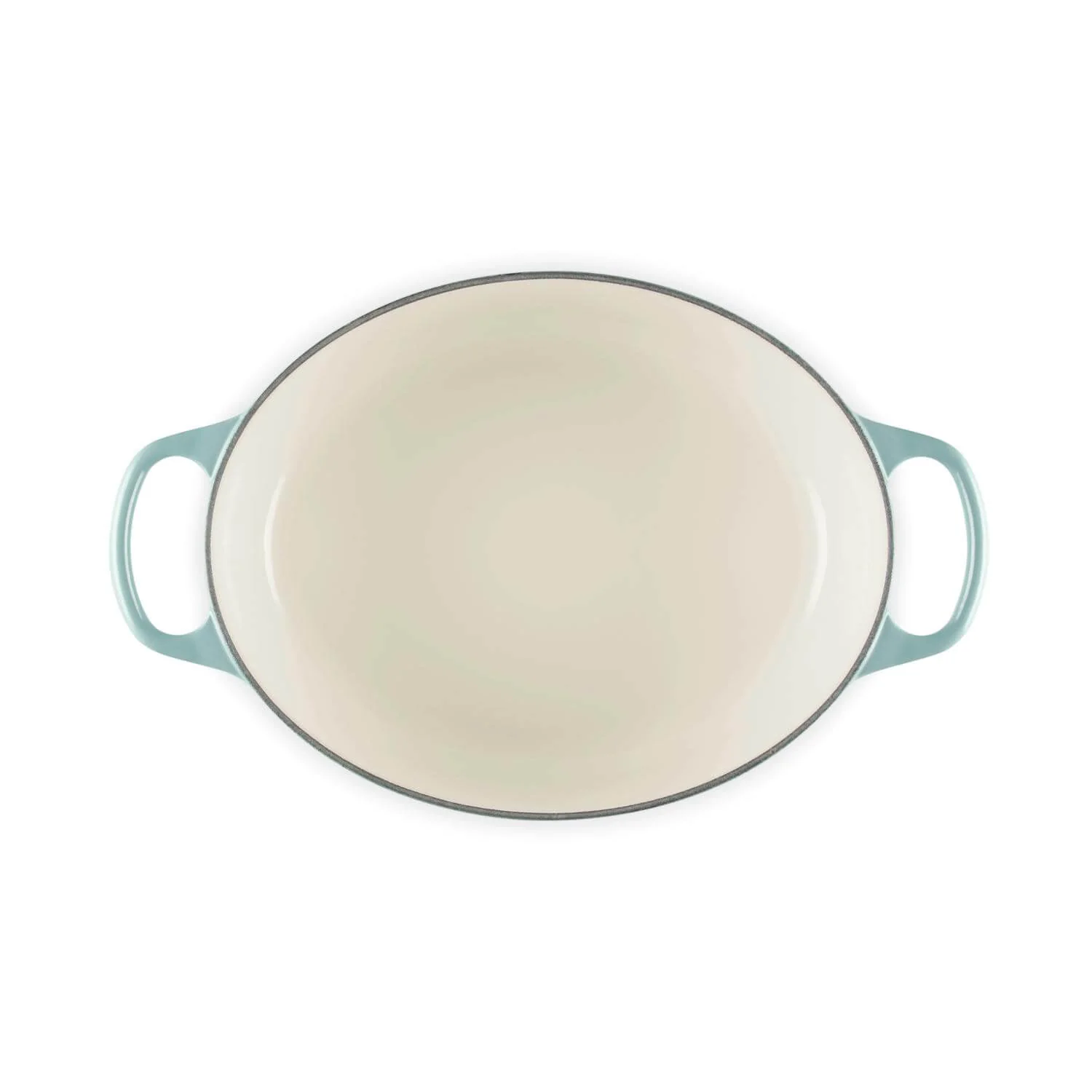 Le Creuset Signature 29cm Cast Iron Oval Casserole - Sea Salt - Image 4