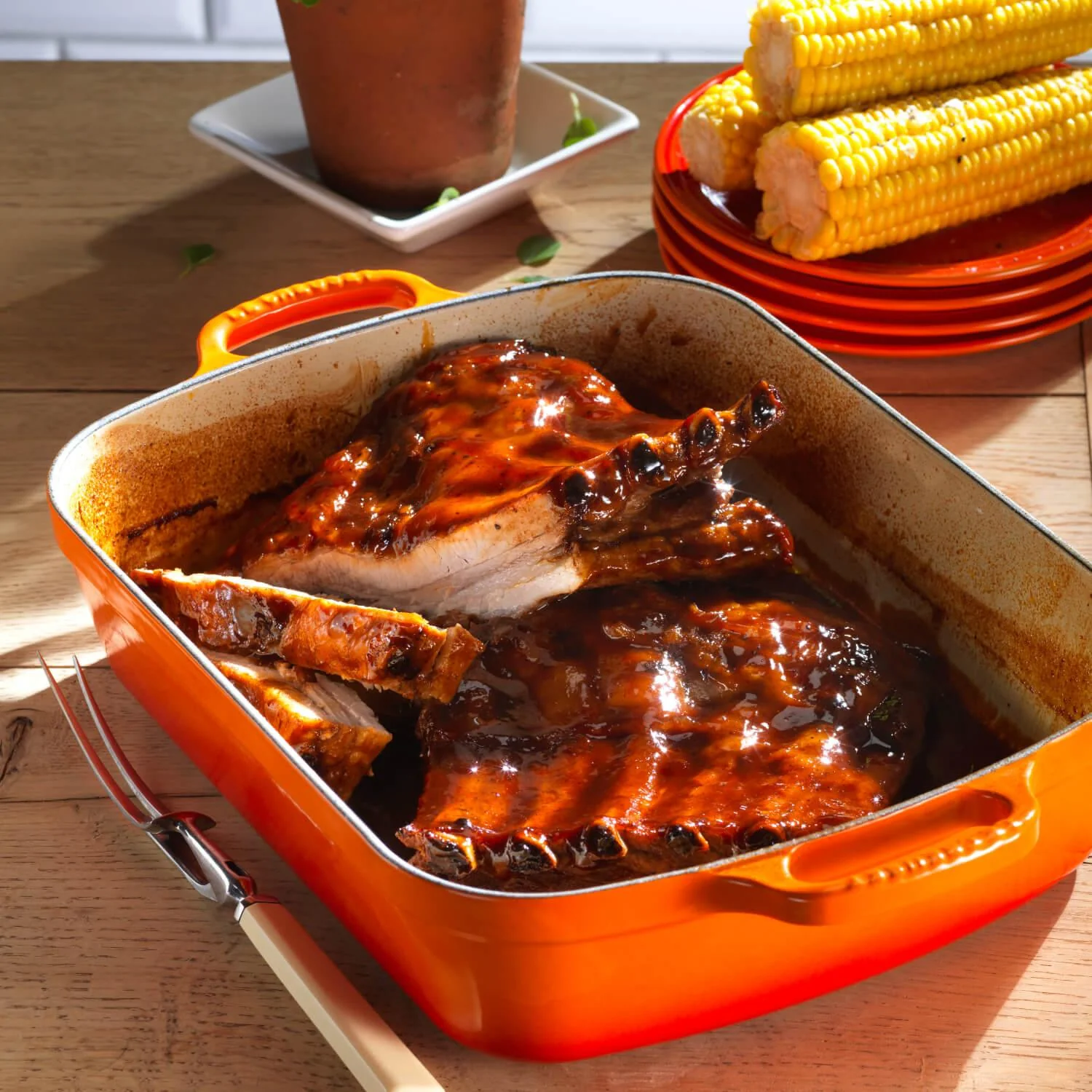 Le Creuset Signature 33cm Cast Iron Roaster - Volcanic - Image 5