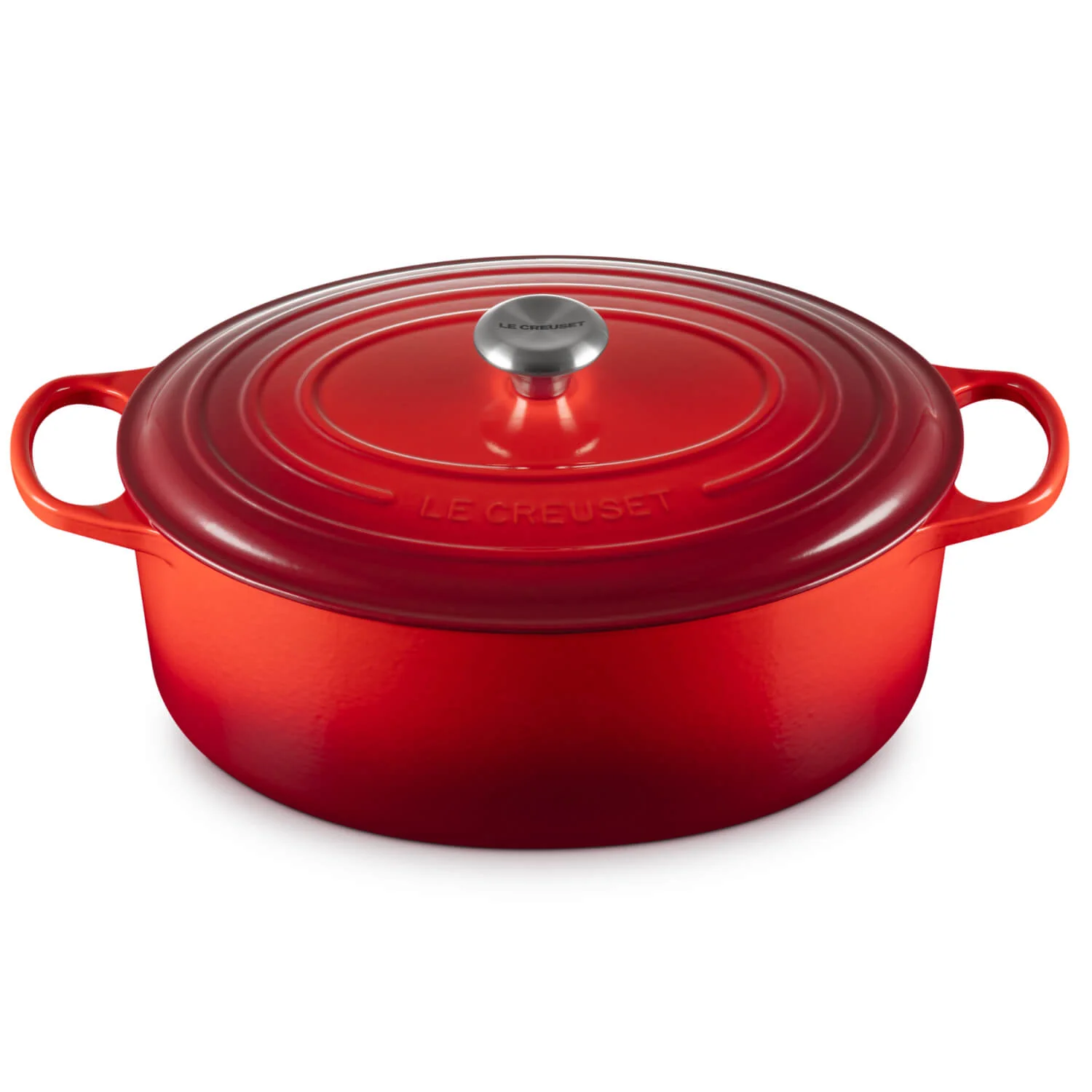 Le Creuset Signature 35cm Cast Iron Oval Casserole - Cerise - Image 5