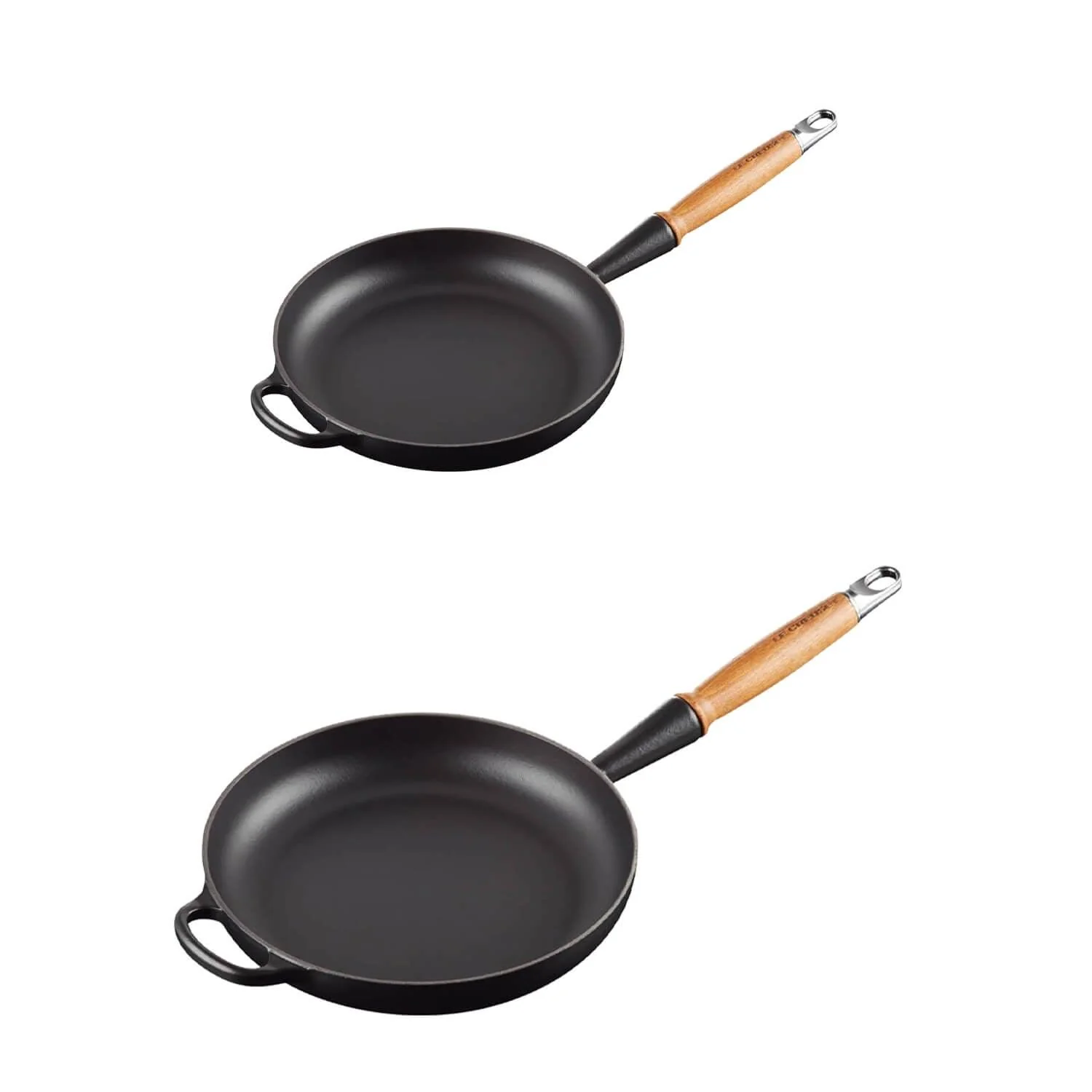 Le Creuset Signature Cast Iron 2 Piece Frying Pan Set - Satin Black