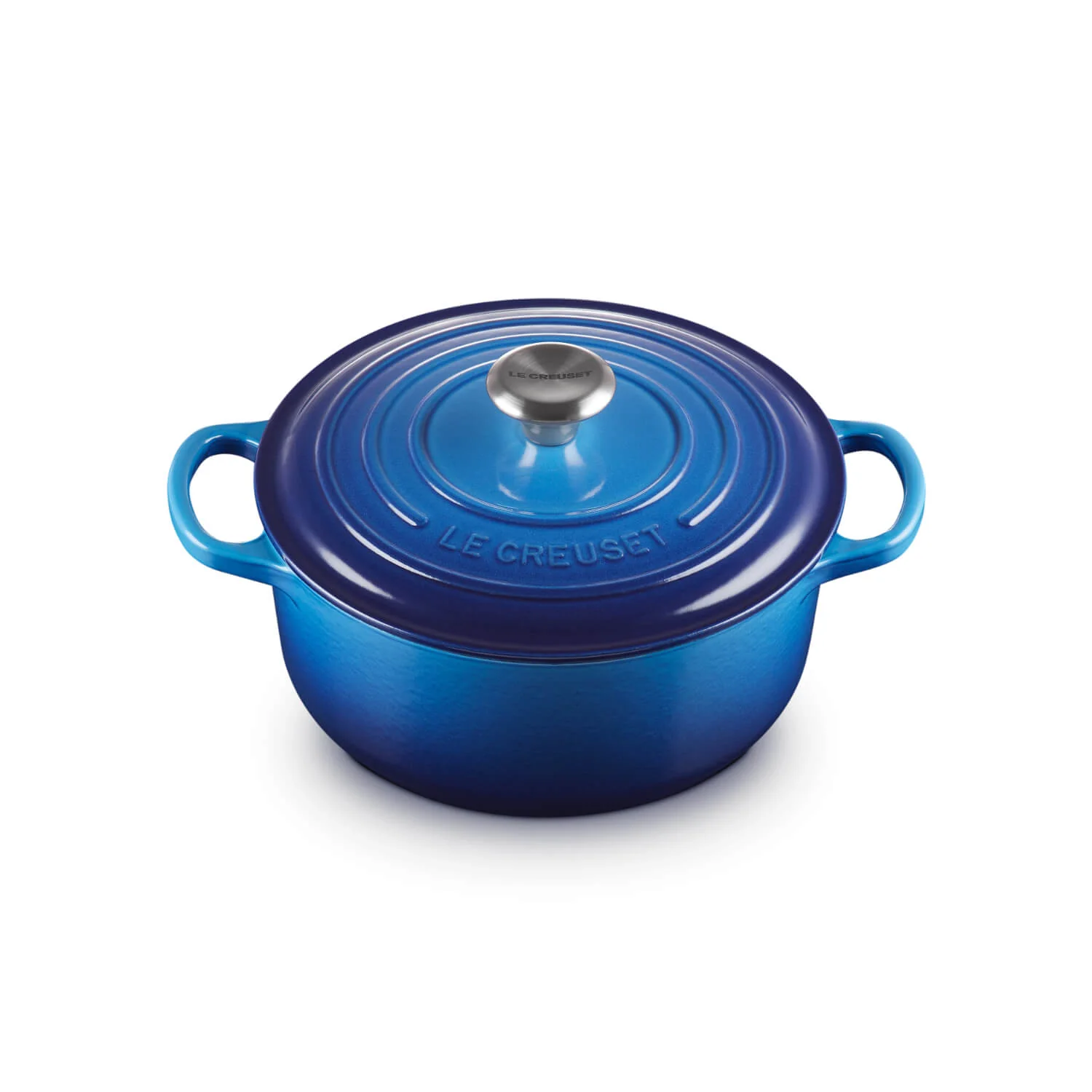 Le Creuset Signature Cast Iron 20cm Round Casserole - Azure - Image 3