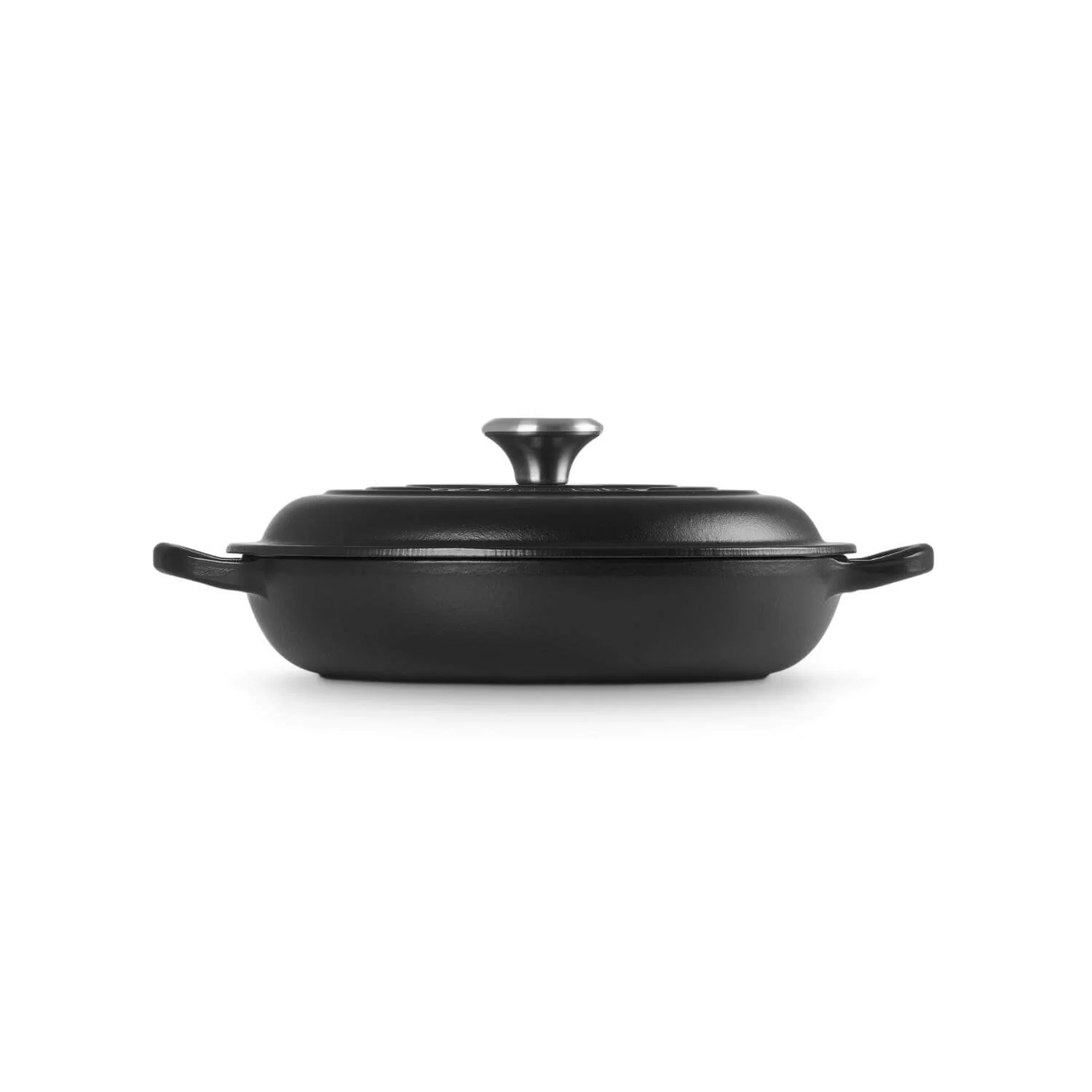 Le Creuset Signature Cast Iron 22cm Shallow Casserole - Satin Black - Image 2