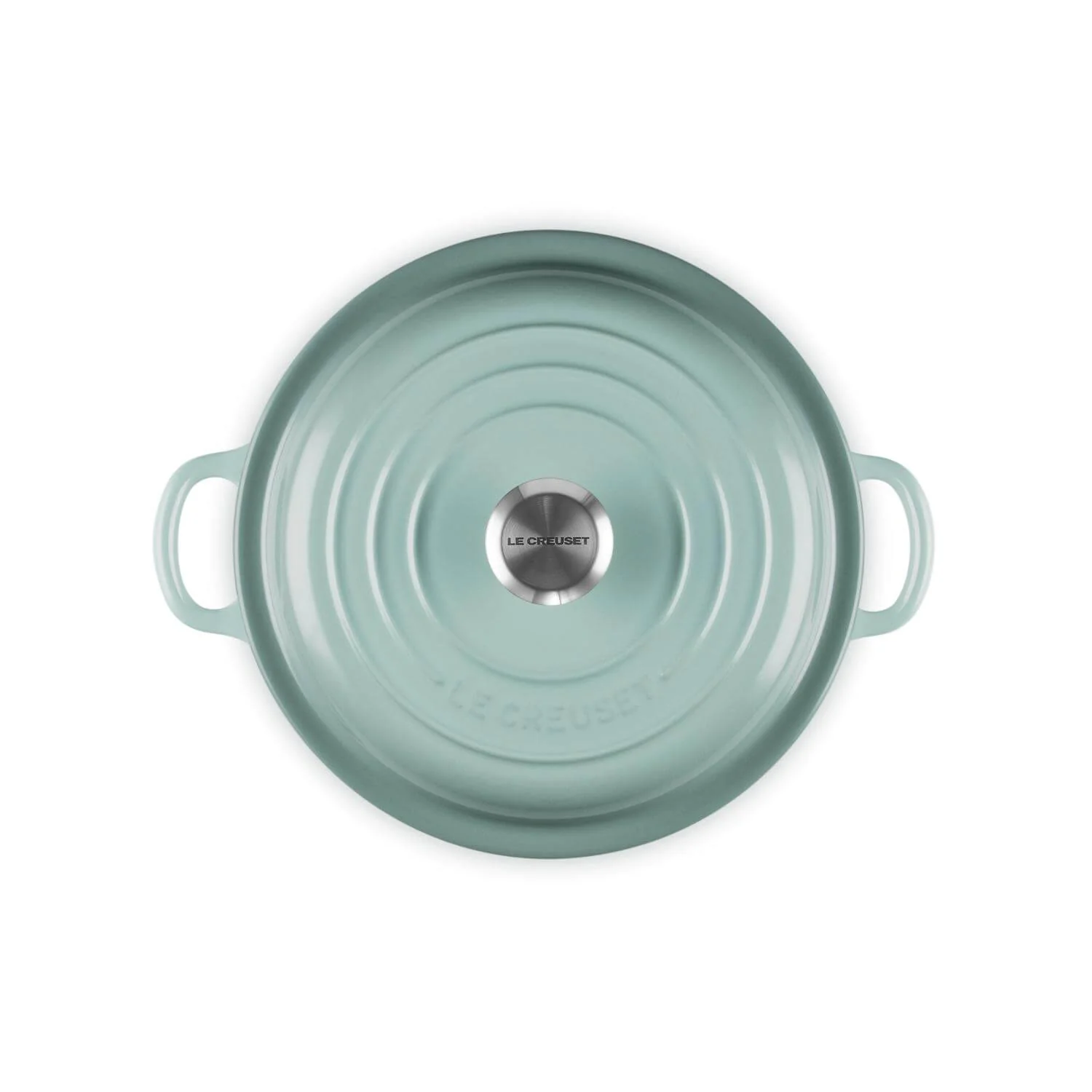 Le Creuset Signature Cast Iron 22cm Shallow Casserole - Sea Salt - Image 3