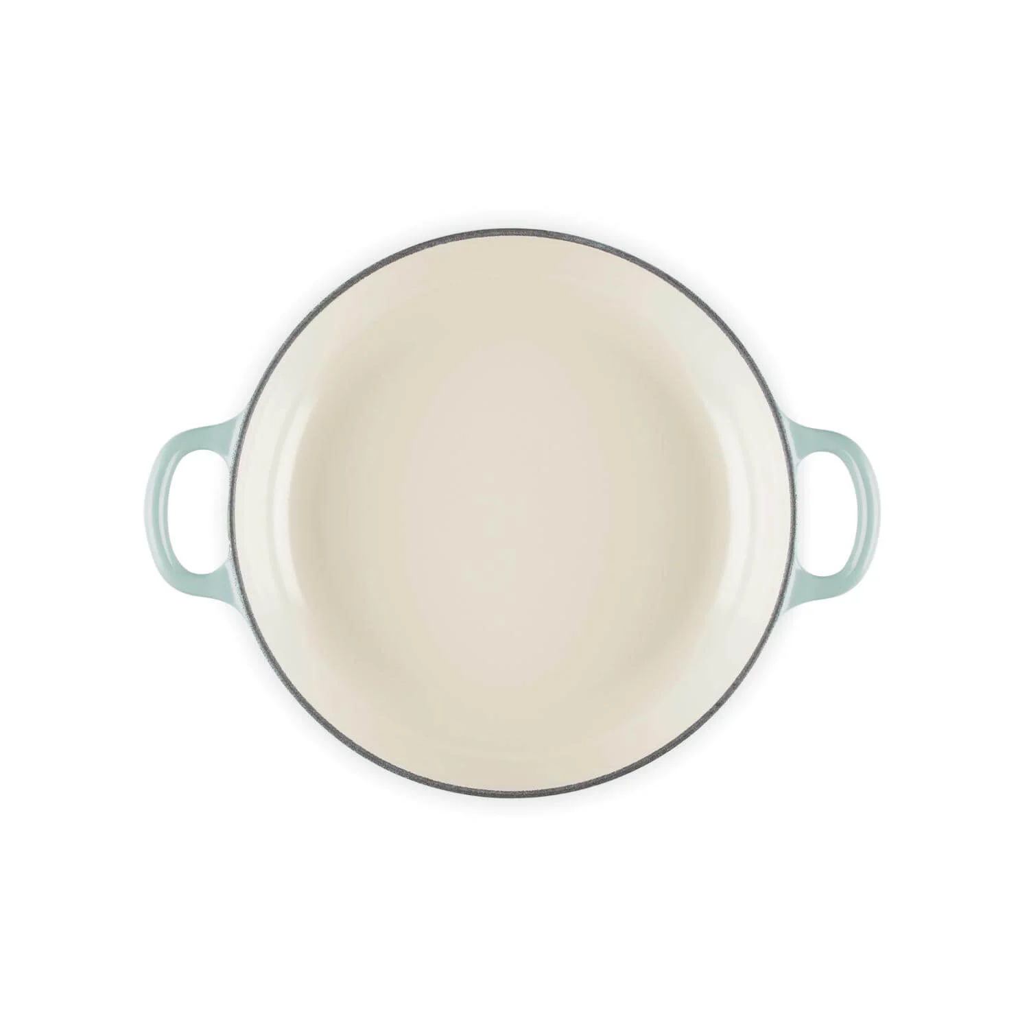 Le Creuset Signature Cast Iron 22cm Shallow Casserole - Sea Salt - Image 4