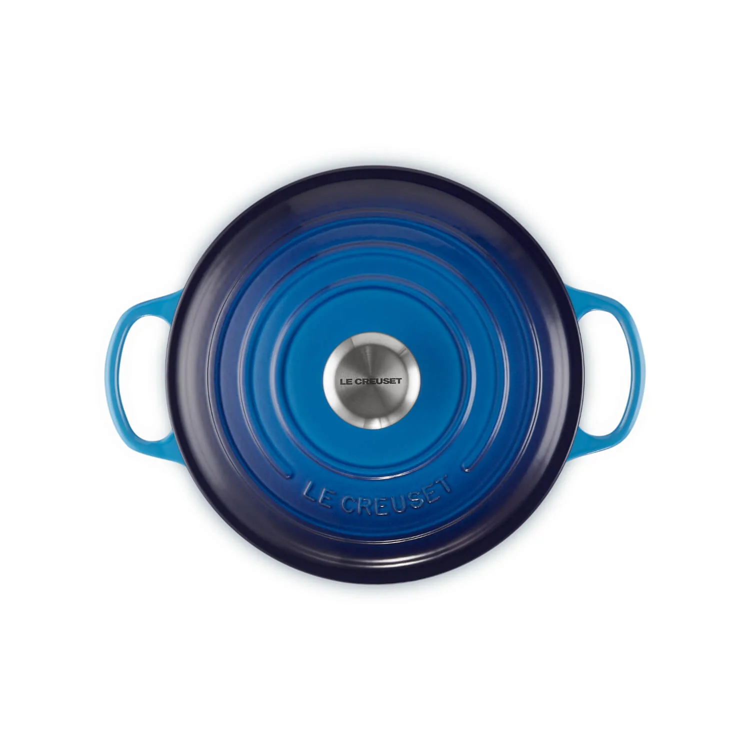 Le Creuset Signature Cast Iron 24cm Round Casserole - Azure - Image 5