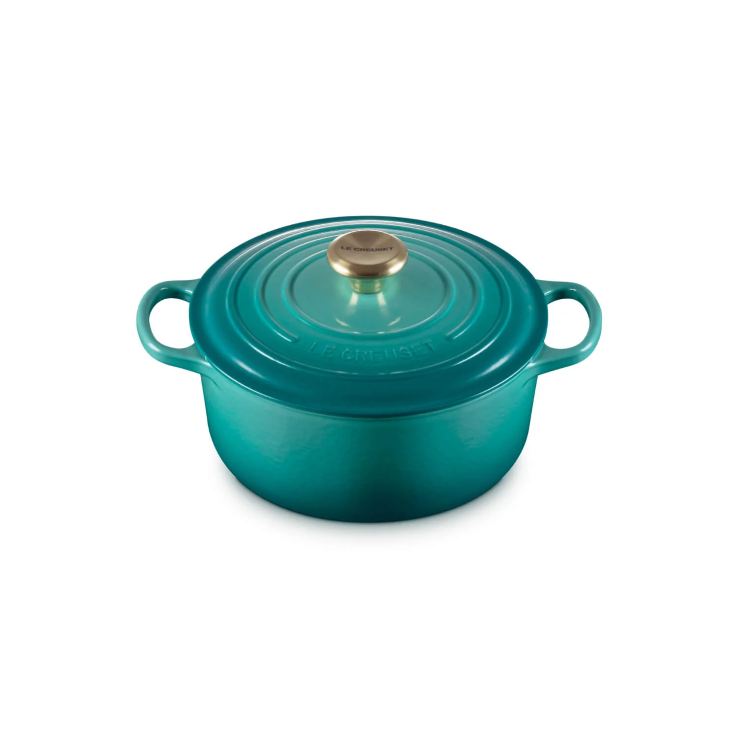 Le Creuset Signature Cast Iron 24cm Round Casserole - Bleu Riviera - Image 5