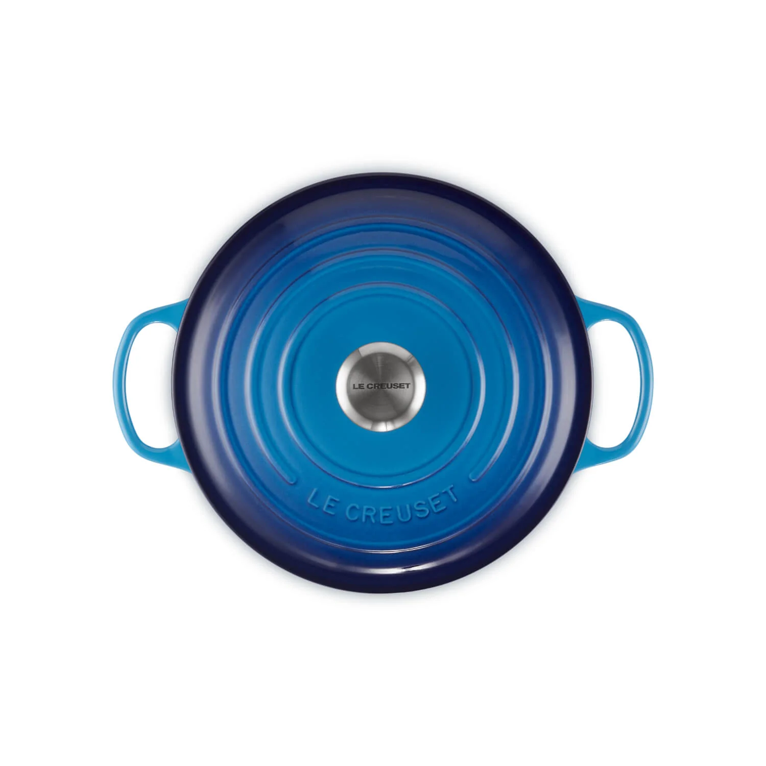 Le Creuset Signature Cast Iron 26cm Round Casserole - Azure - Image 5