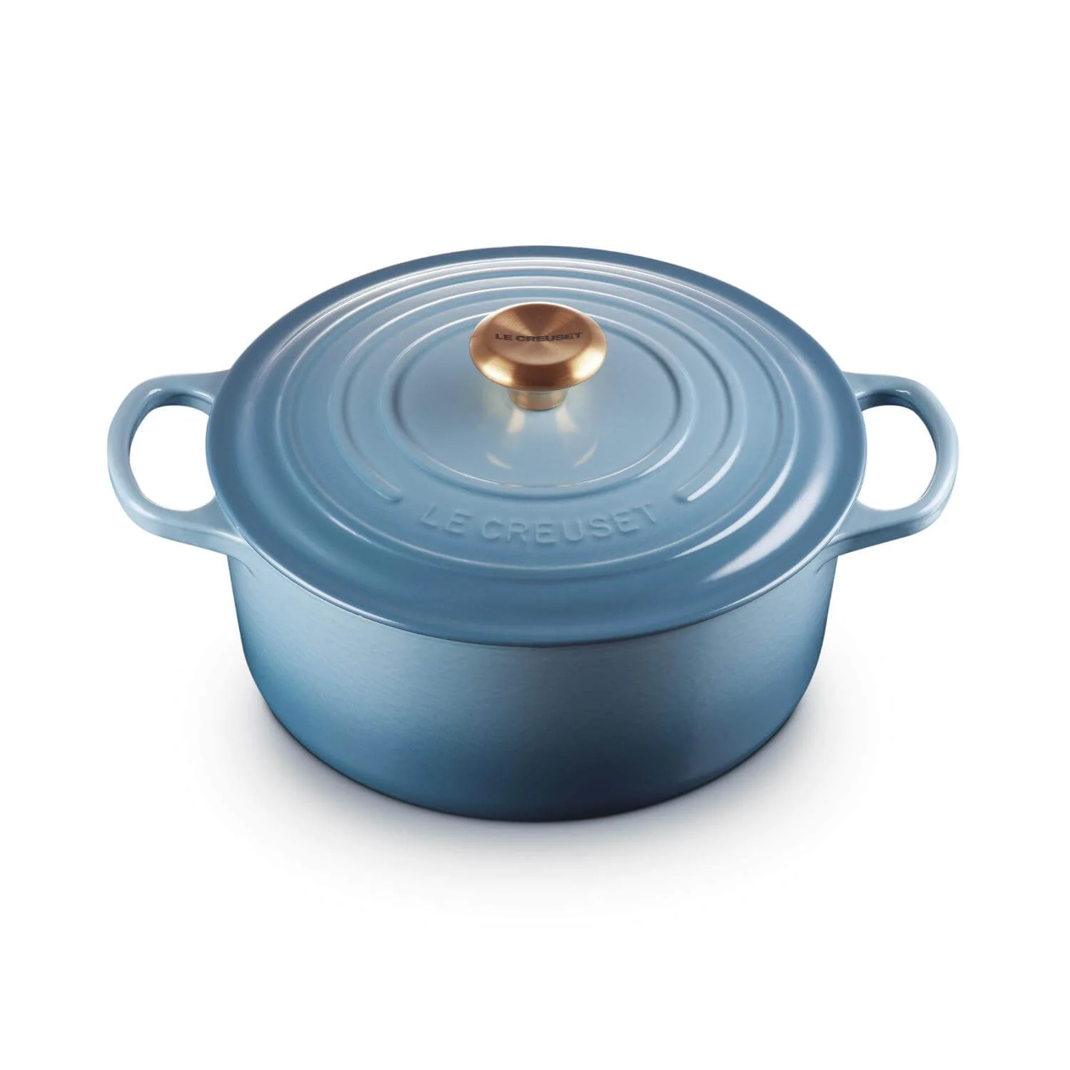 Le Creuset Signature Cast Iron 26cm Round Casserole - Chambray - Image 5