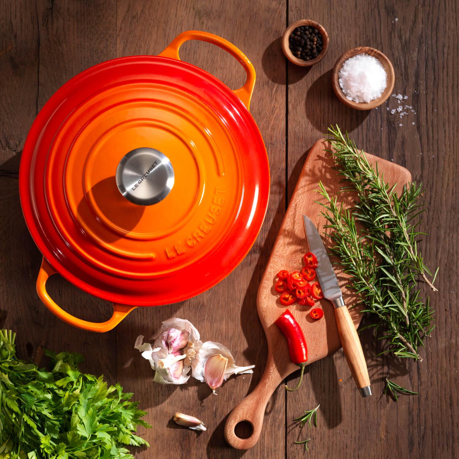 Le Creuset Signature Cast Iron 26cm Round Casserole - Volcanic - Image 8
