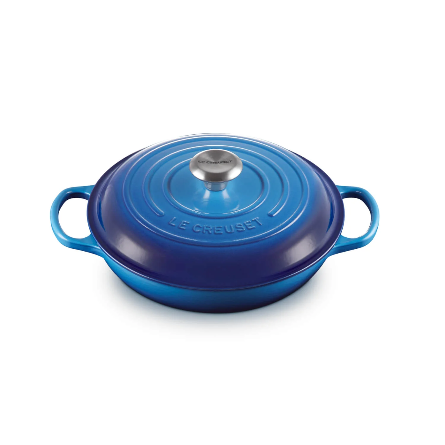 Le Creuset Signature Cast Iron 26cm Shallow Casserole - Azure - Image 3