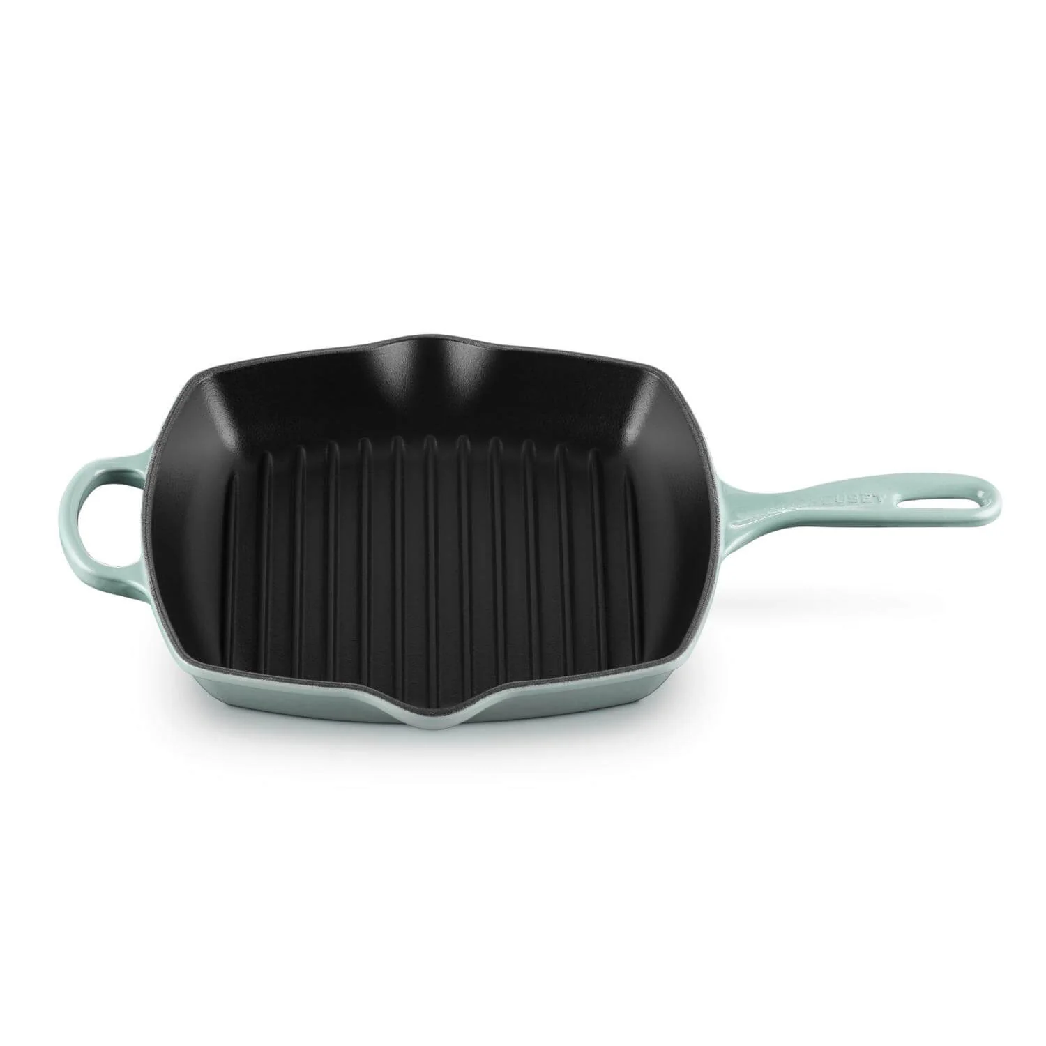Le Creuset Signature Cast Iron 26cm Square Grillit - Sea Salt - Image 4