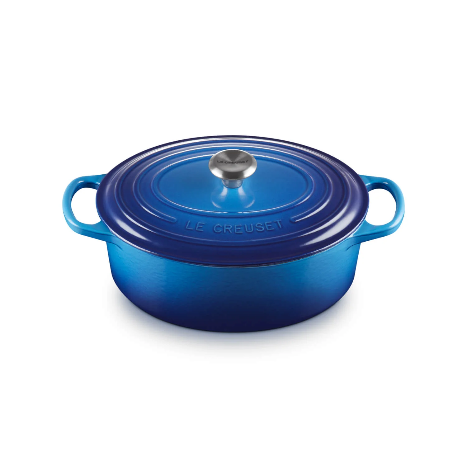 Le Creuset Signature Cast Iron 27cm Oval Casserole - Azure - Image 5