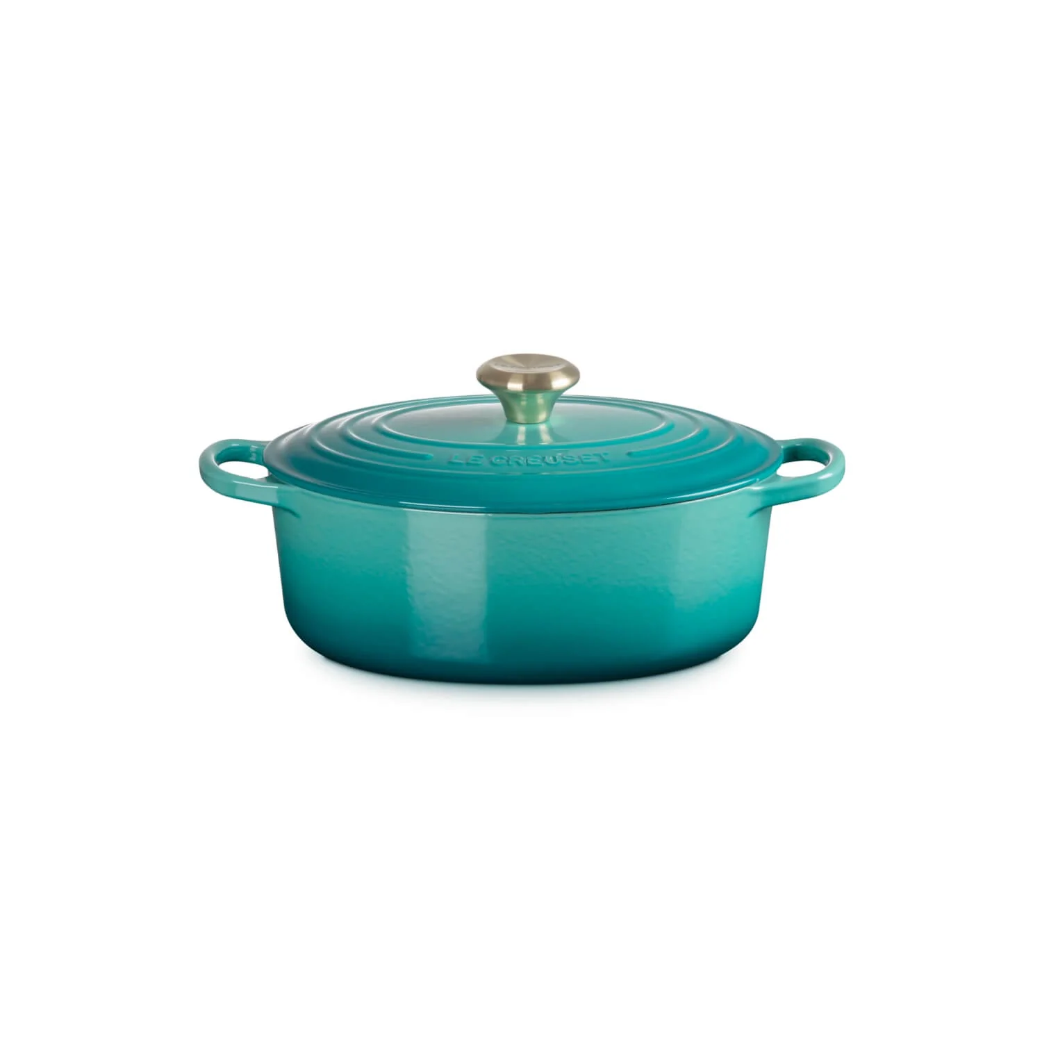 Le Creuset Signature Cast Iron 27cm Oval Casserole - Bleu Riviera