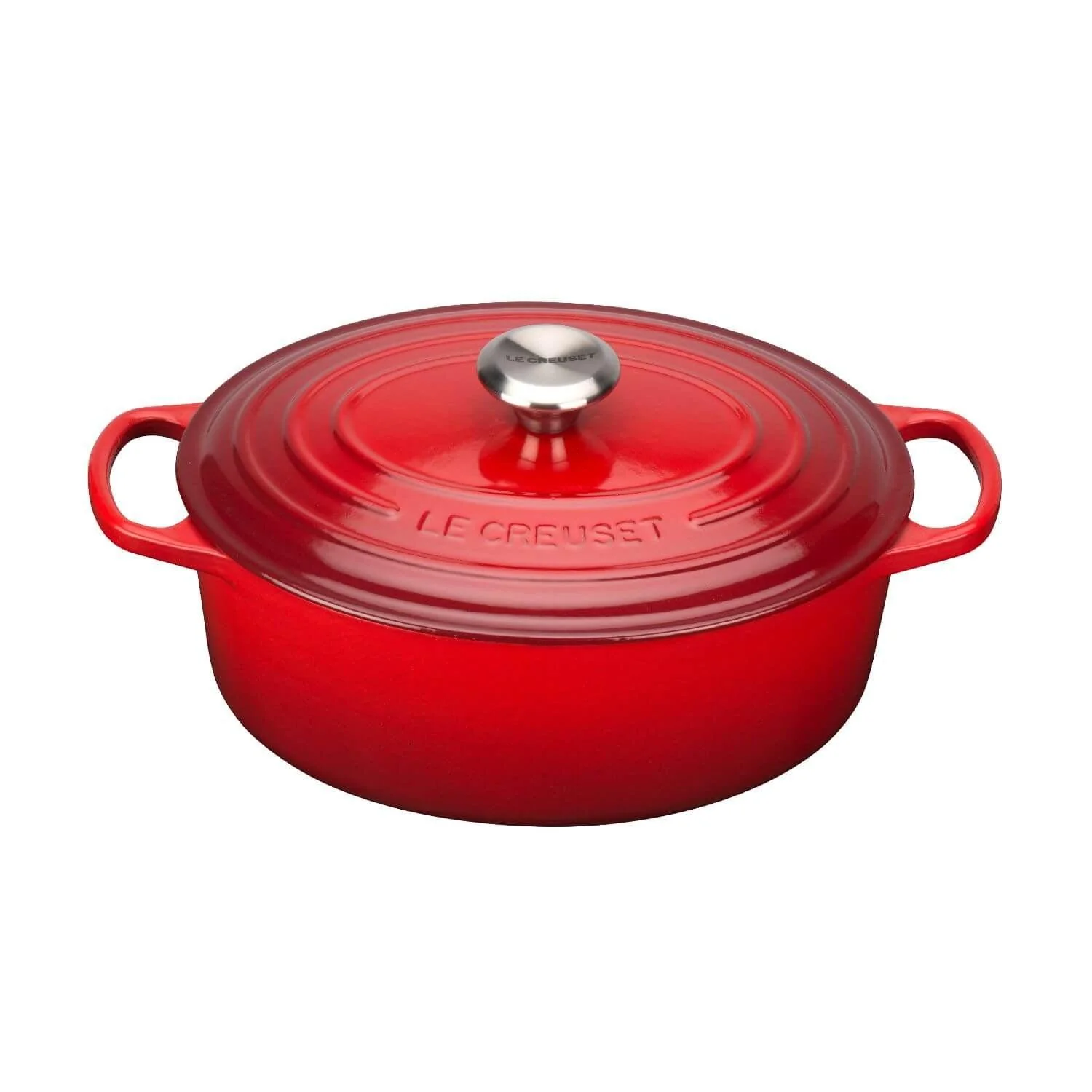 Le Creuset Signature Cast Iron 27cm Oval Casserole - Cerise - Image 2