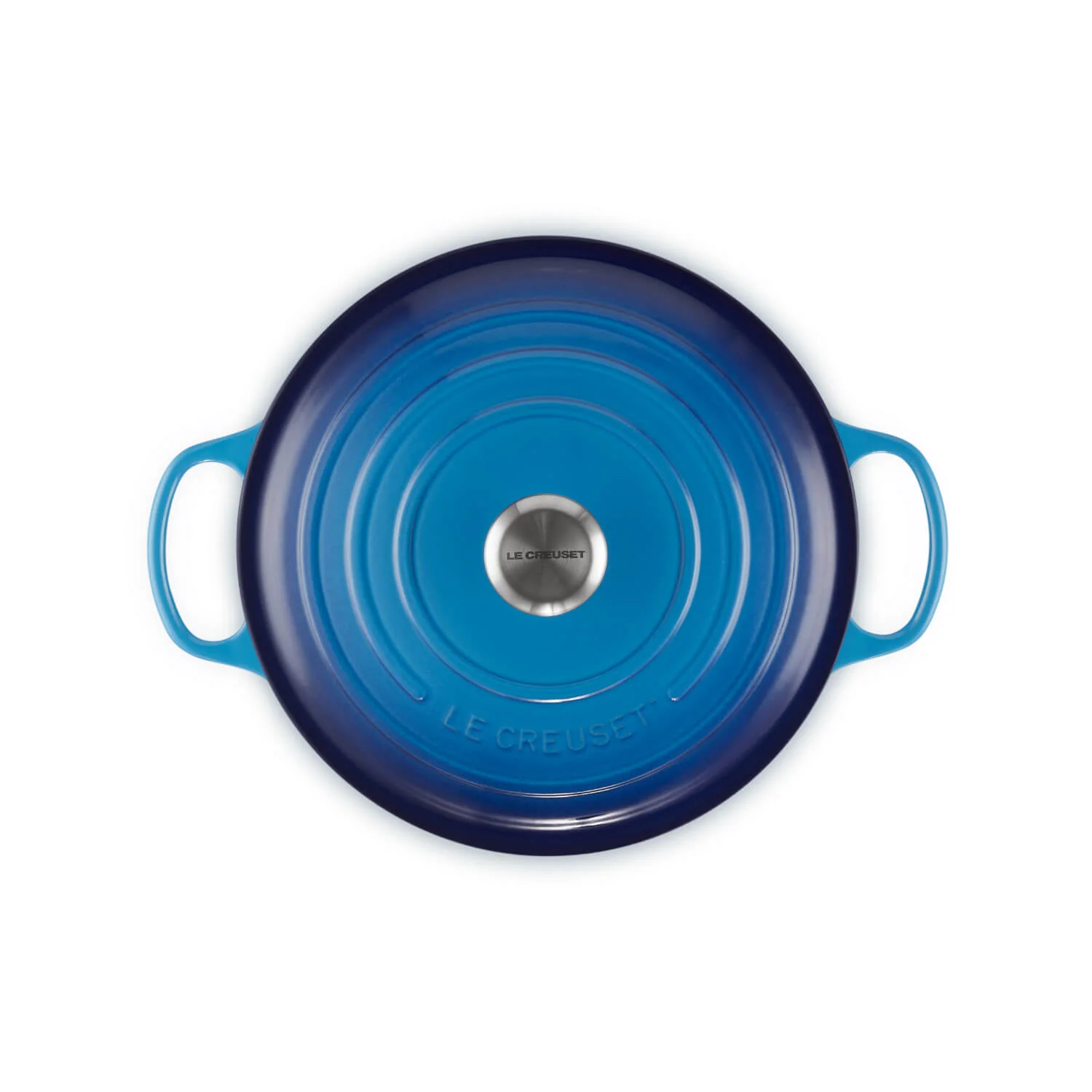 Le Creuset Signature Cast Iron 28cm Round Casserole - Azure - Image 5